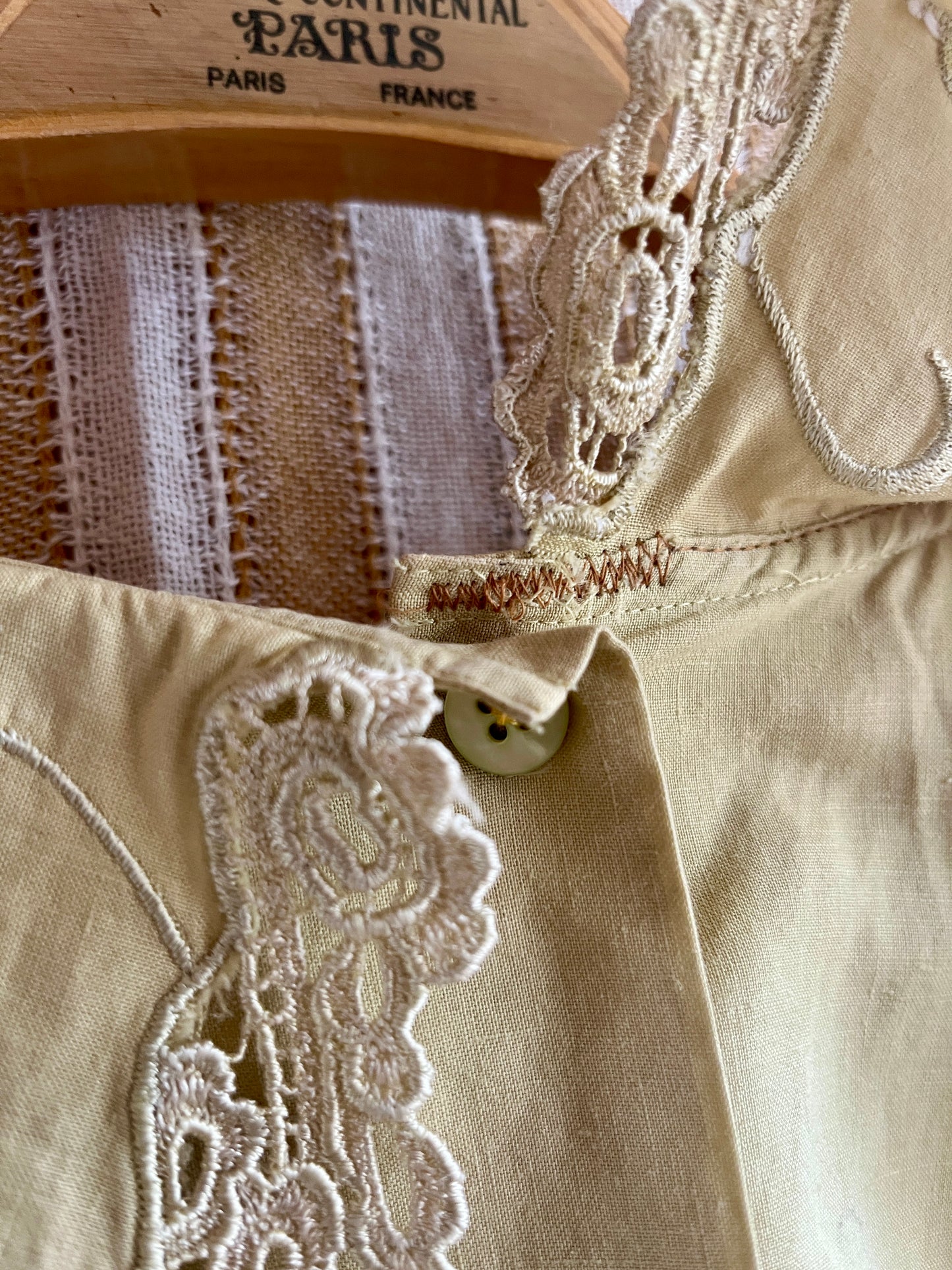 80s Cottage Butter Yellow Lace blouse