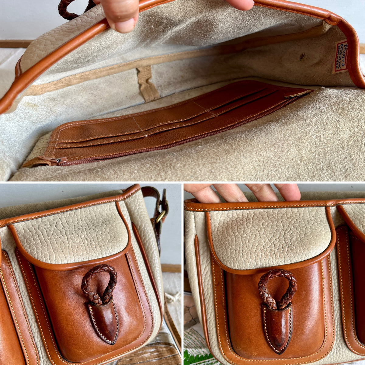 Vintage Dooney & Bourke R35 Double Pocket Outback Messenger