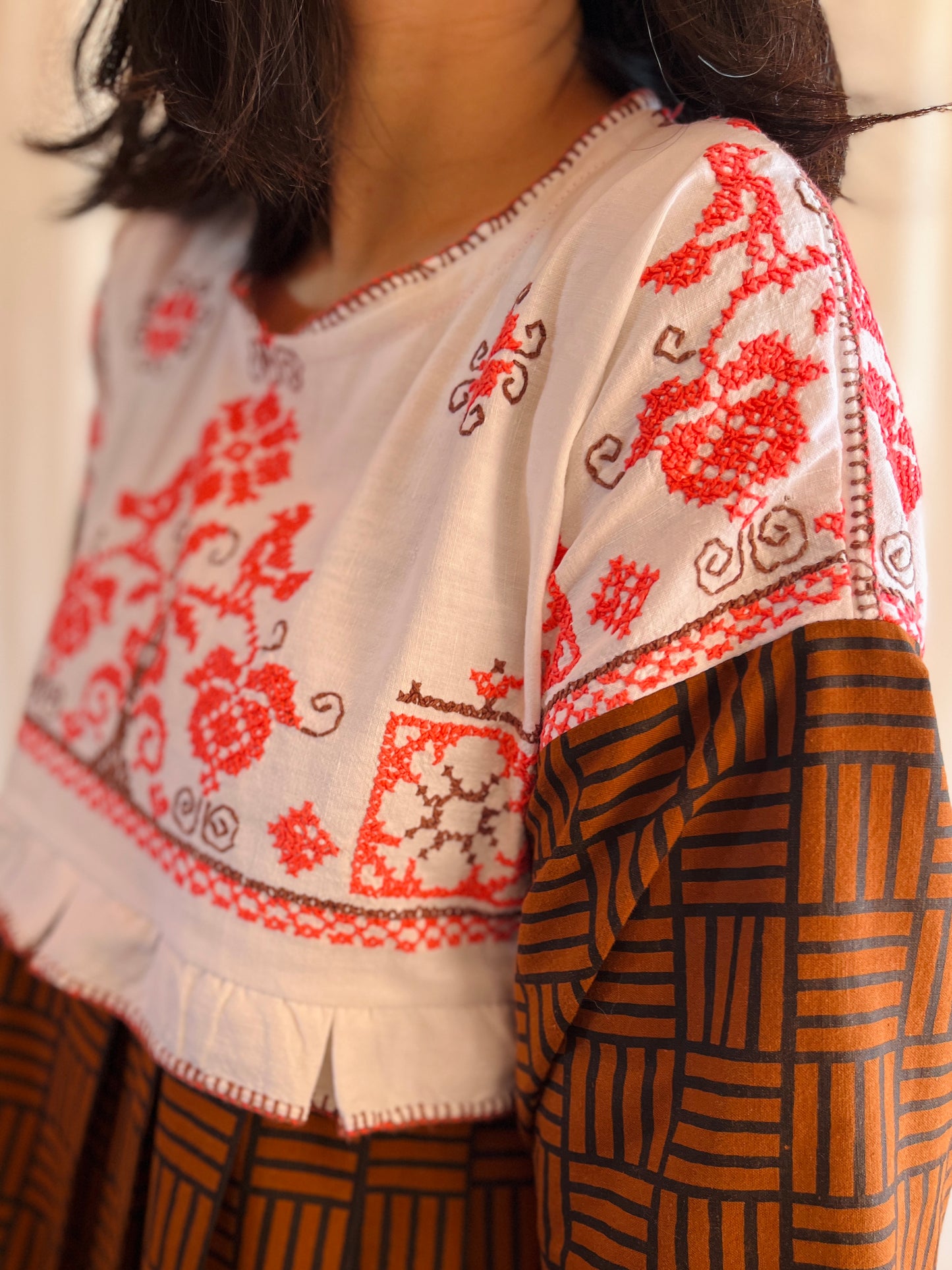 Birdies pleated long dress with ties