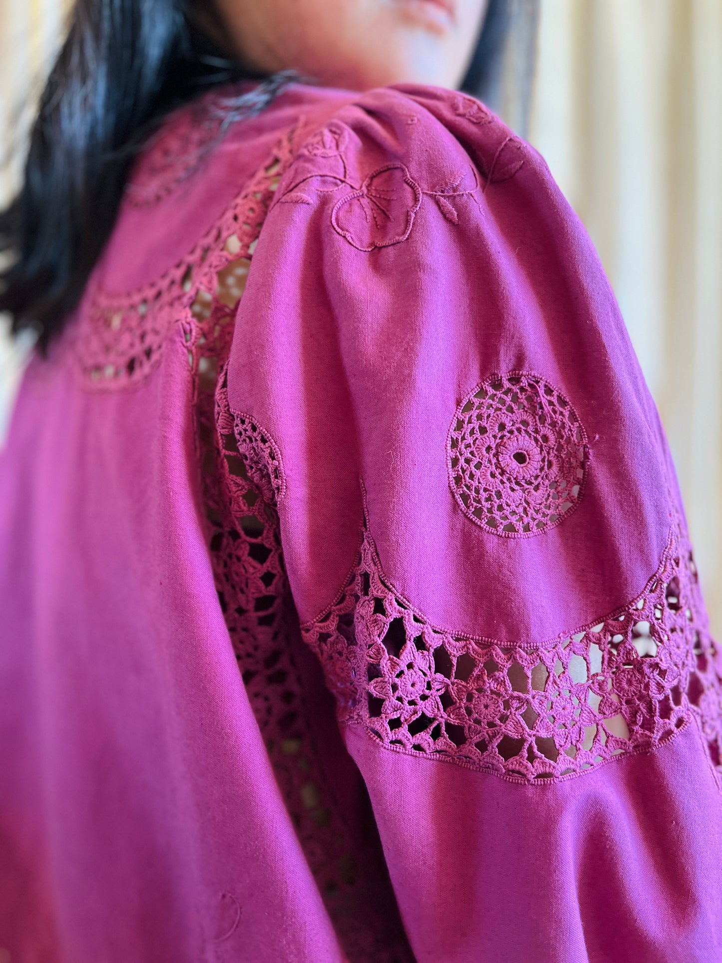 Passion Dyes - Circular crochet blouse in Red Wine