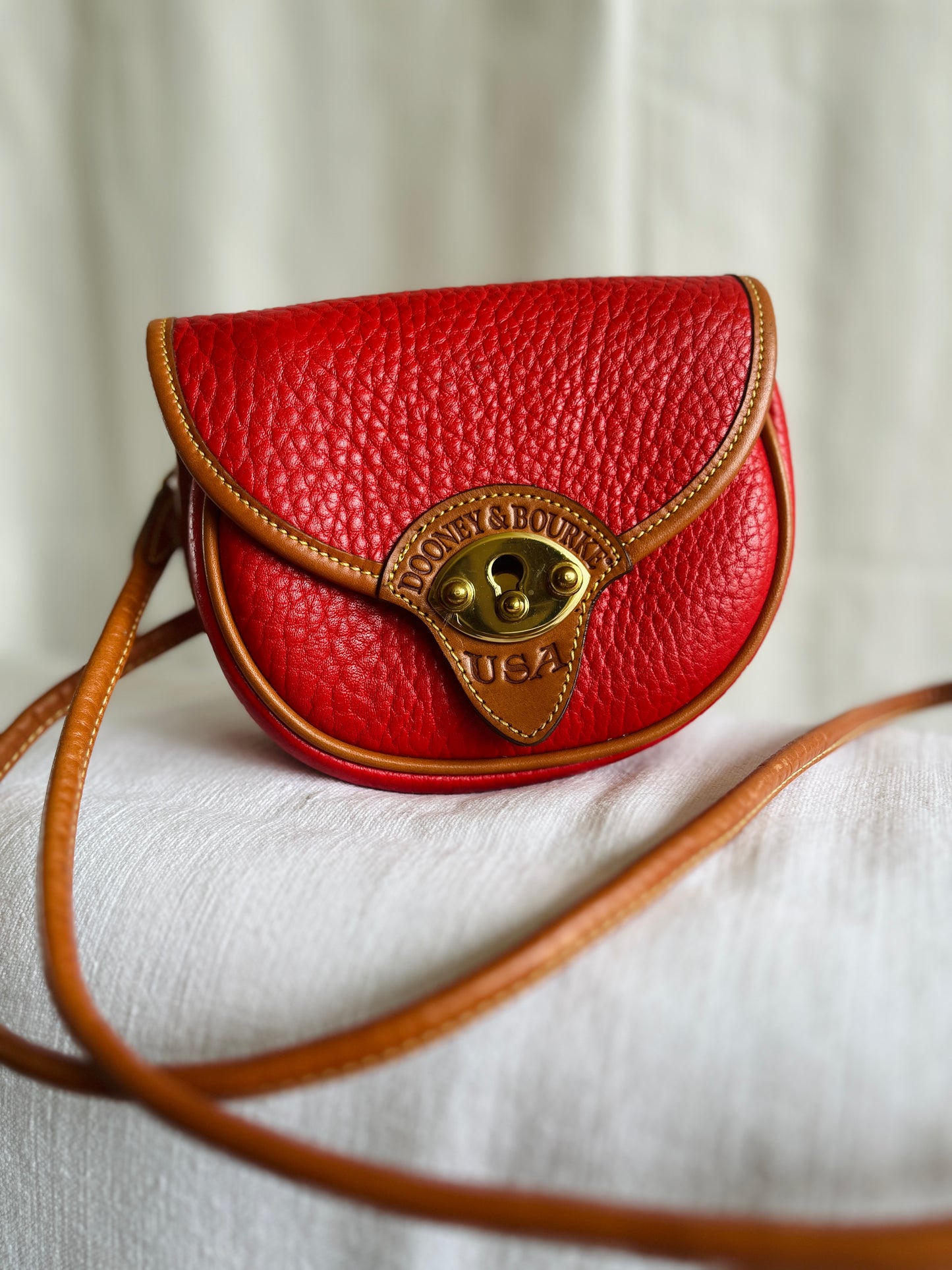 Super Rare RED/British Tan R74 Cavalry Belt Bag Mint