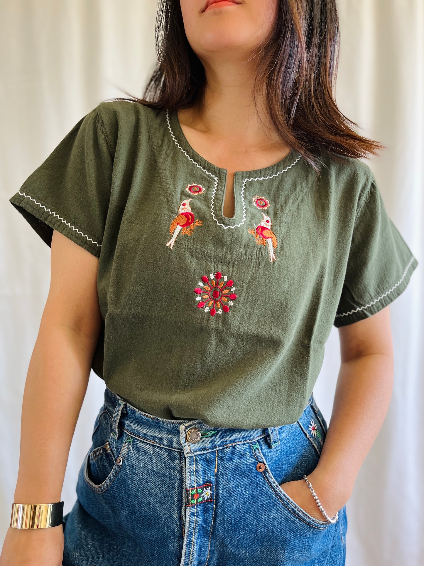 90s Birds Blouse