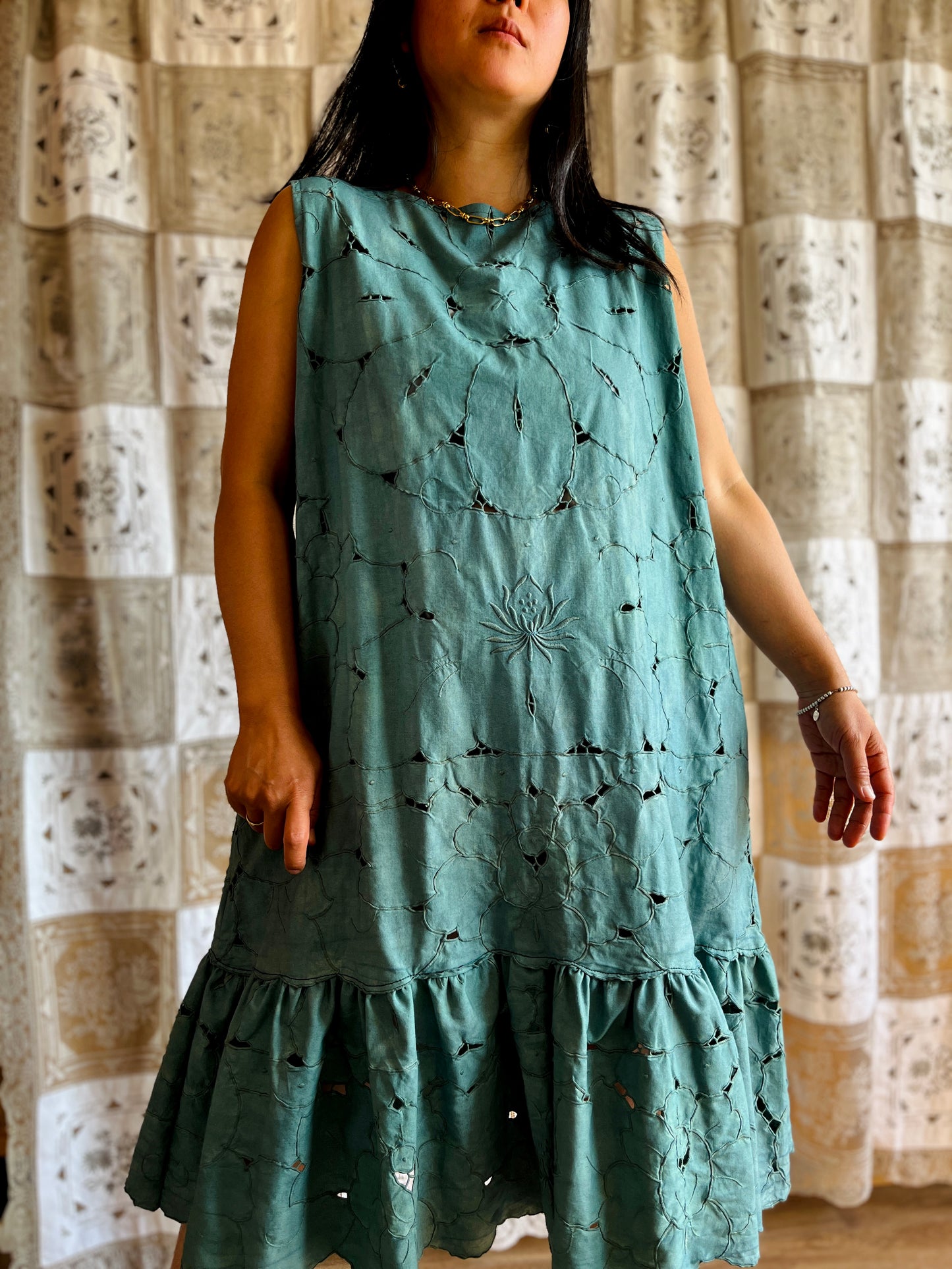 Cut work forest dress