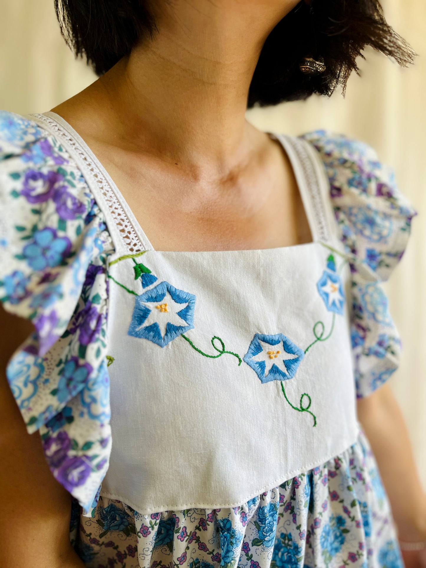 ✨ Morning Glory Embroidery Cottage Dress