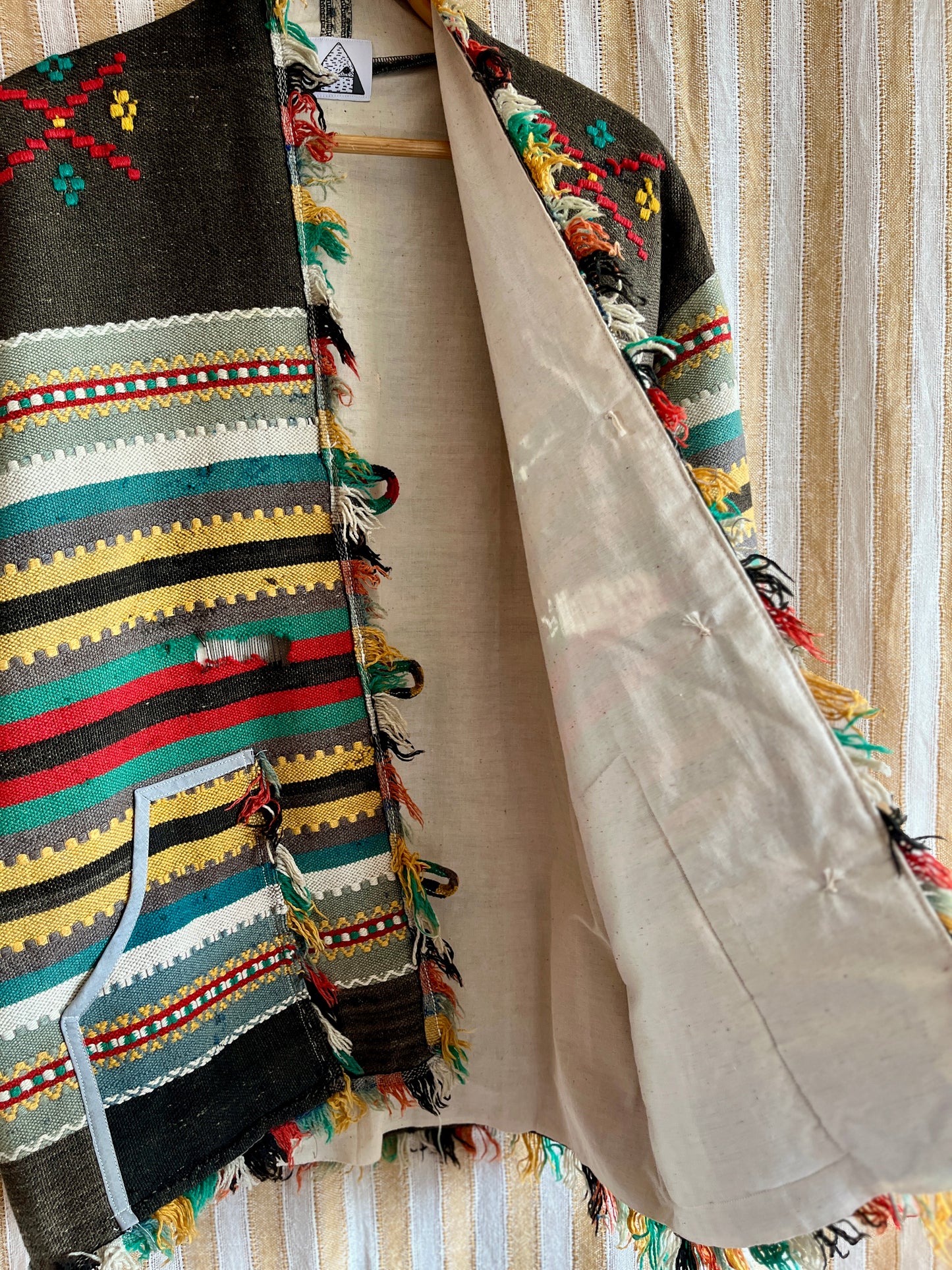 Antique Turkish Kilim Rug turns Jacket