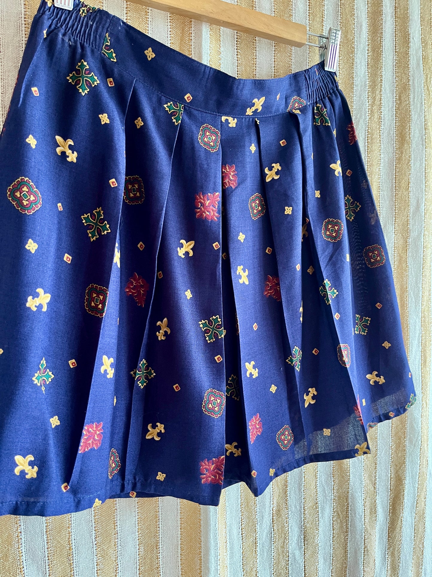 Vintage 90s Rayon Tennis Pleated Skirt