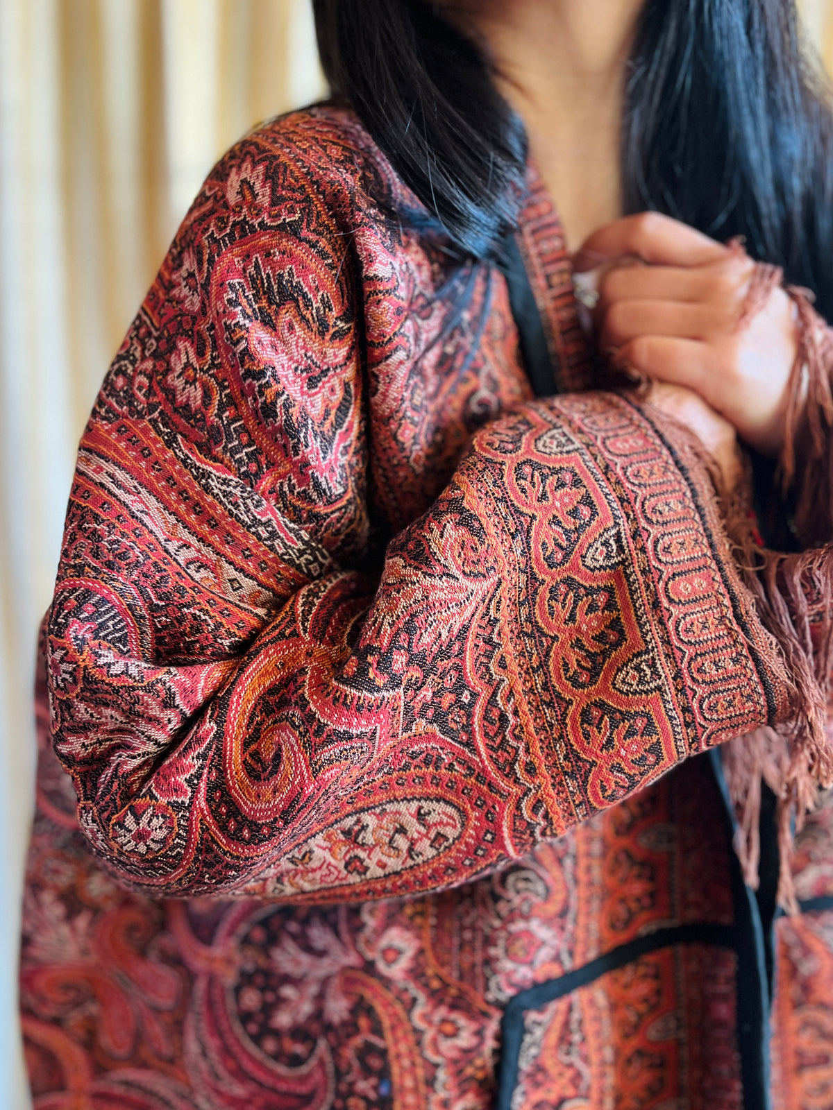 Antique Worteldoek Wool Kimono Jacket