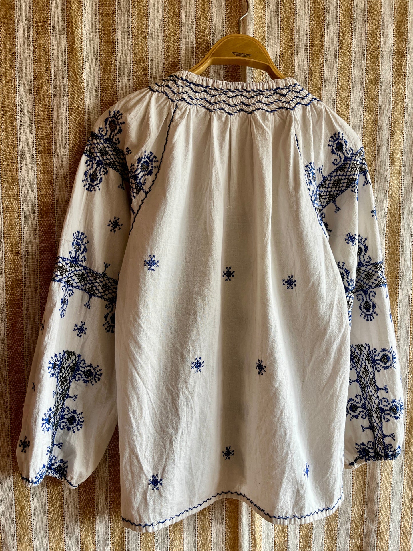 70s Vintage Romanian Folk Hand embroidered Blouse
