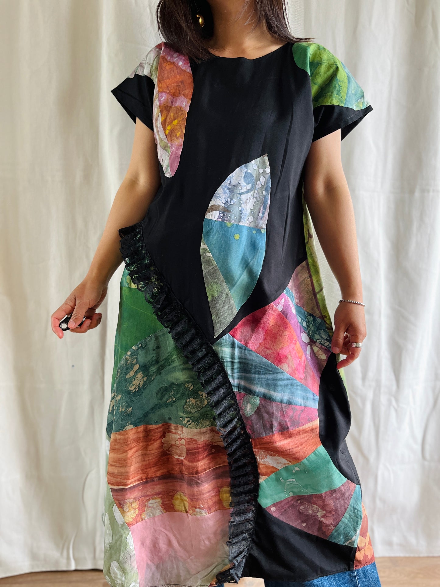 Handmade vintage Geometrical patchwork dress