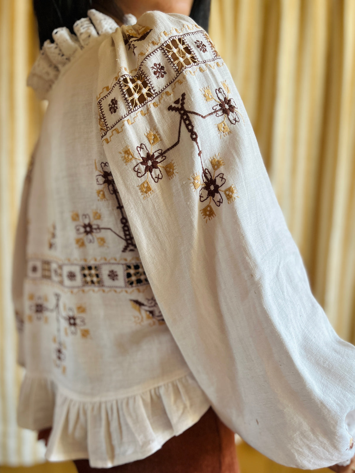 Lagartera Embroidered goddess blouse