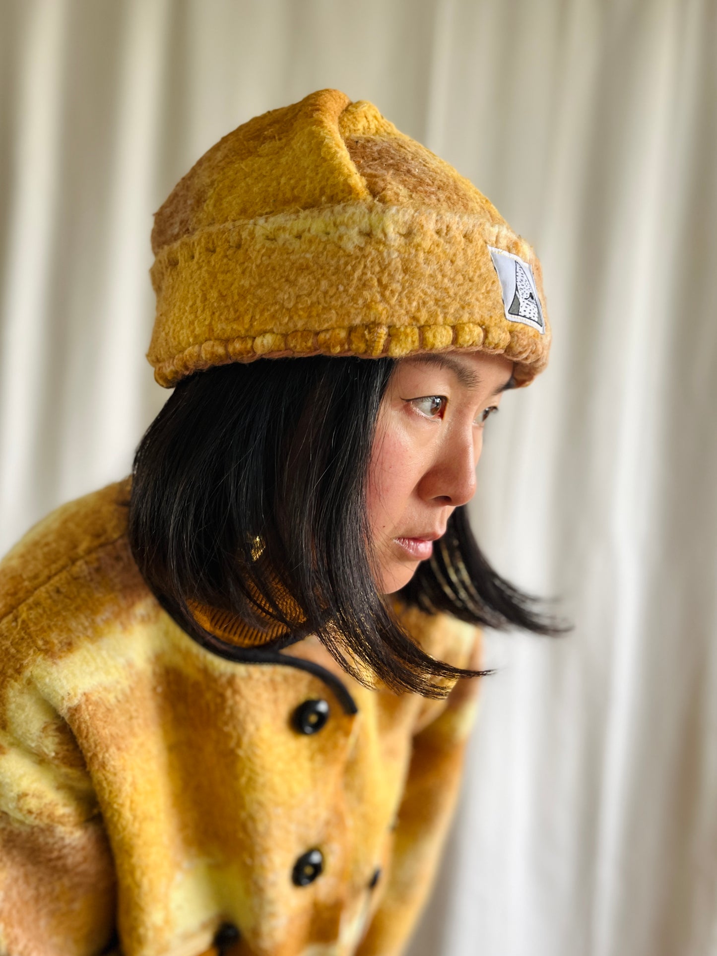 🎴 Vintage Pure Wool Blanket Short Coat and Beanie