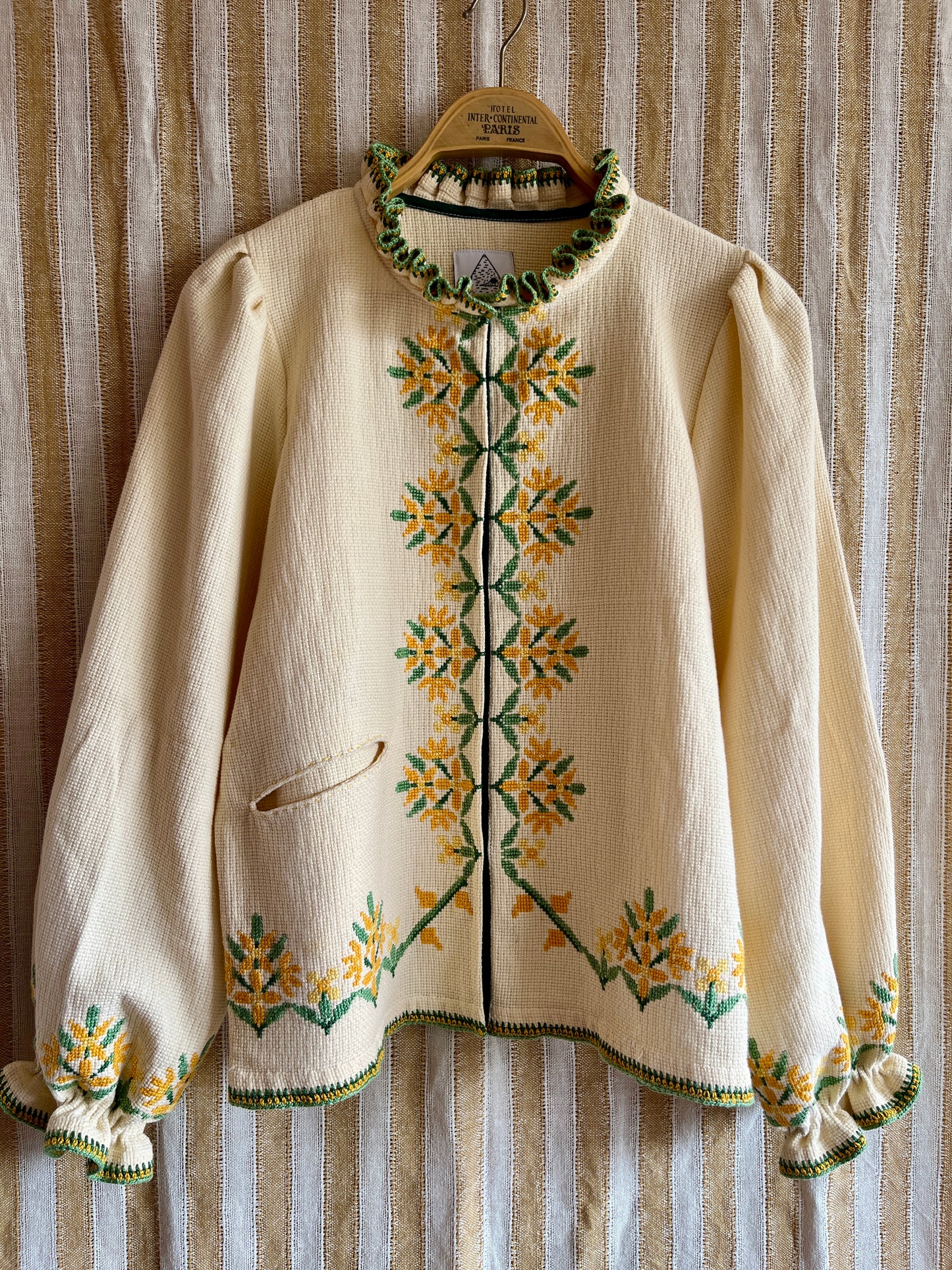 Waffle Cotton Spring Jacket with Matching Belt