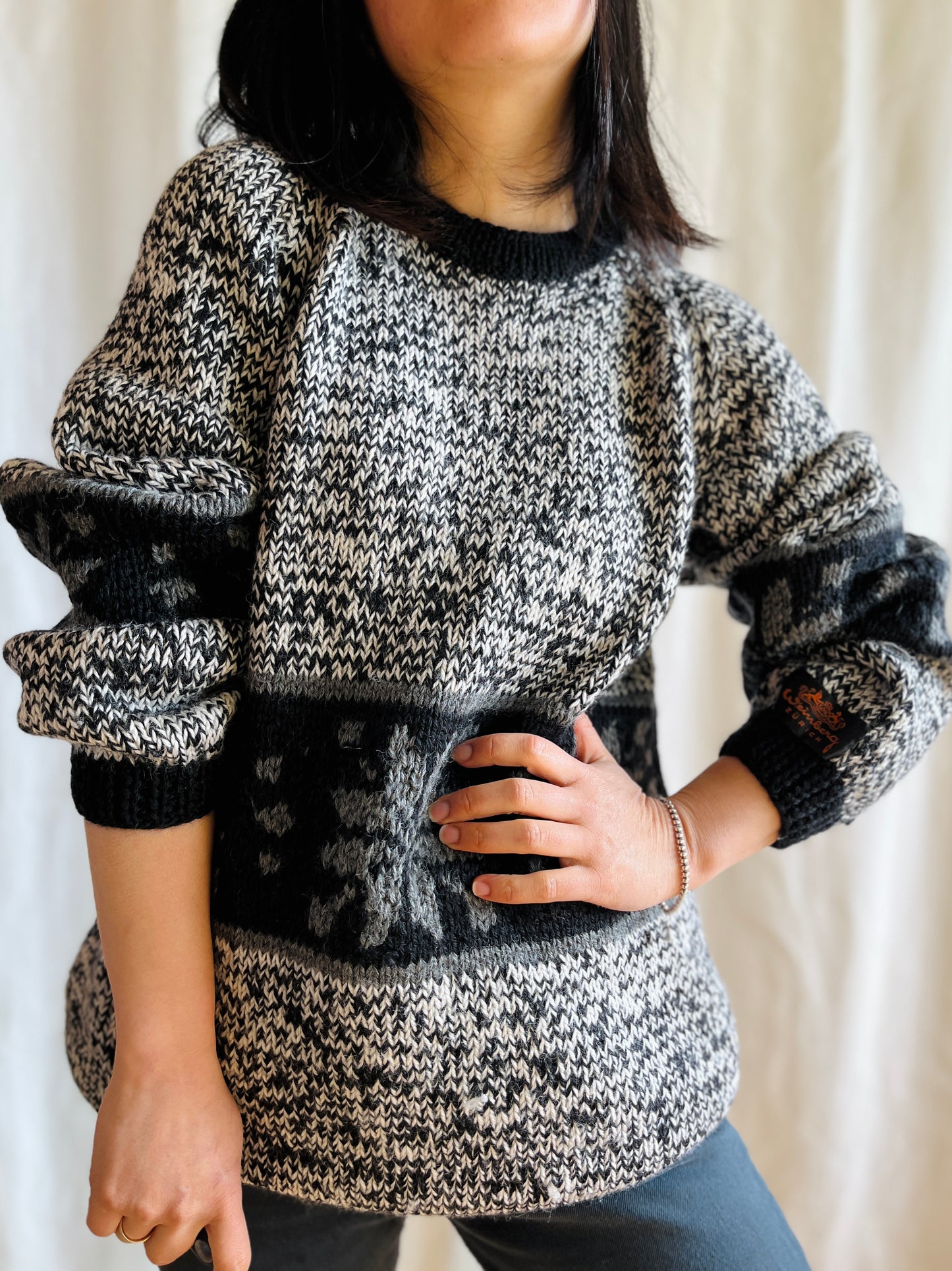 Swiss made Weinberg Zürich hand knitted boyfriend jumper