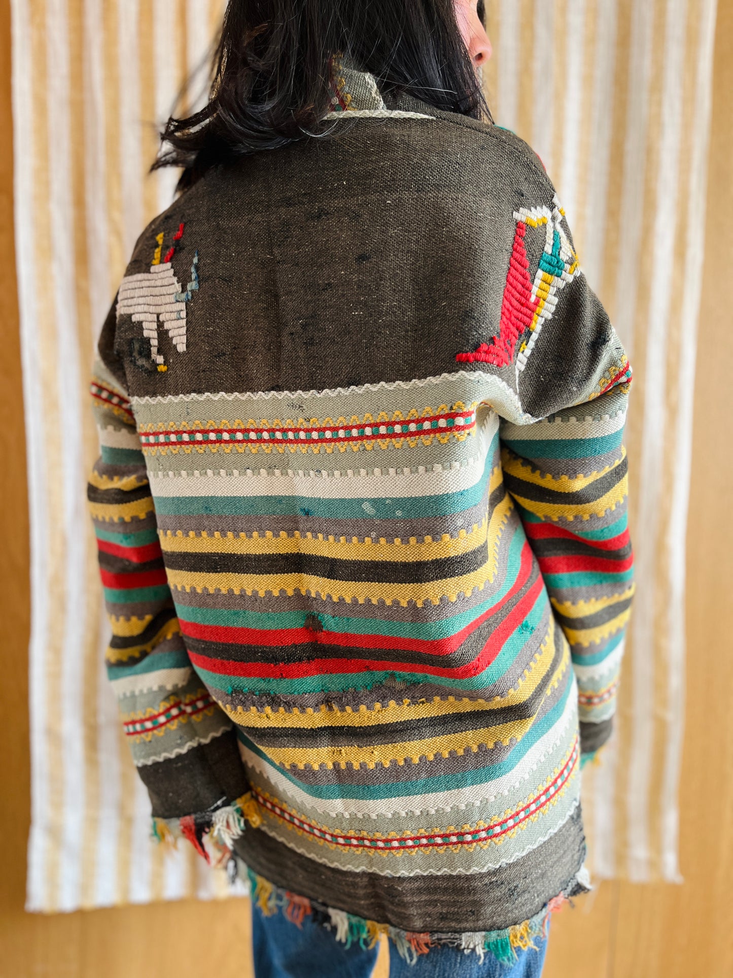 Antique Turkish Kilim Rug turns Jacket