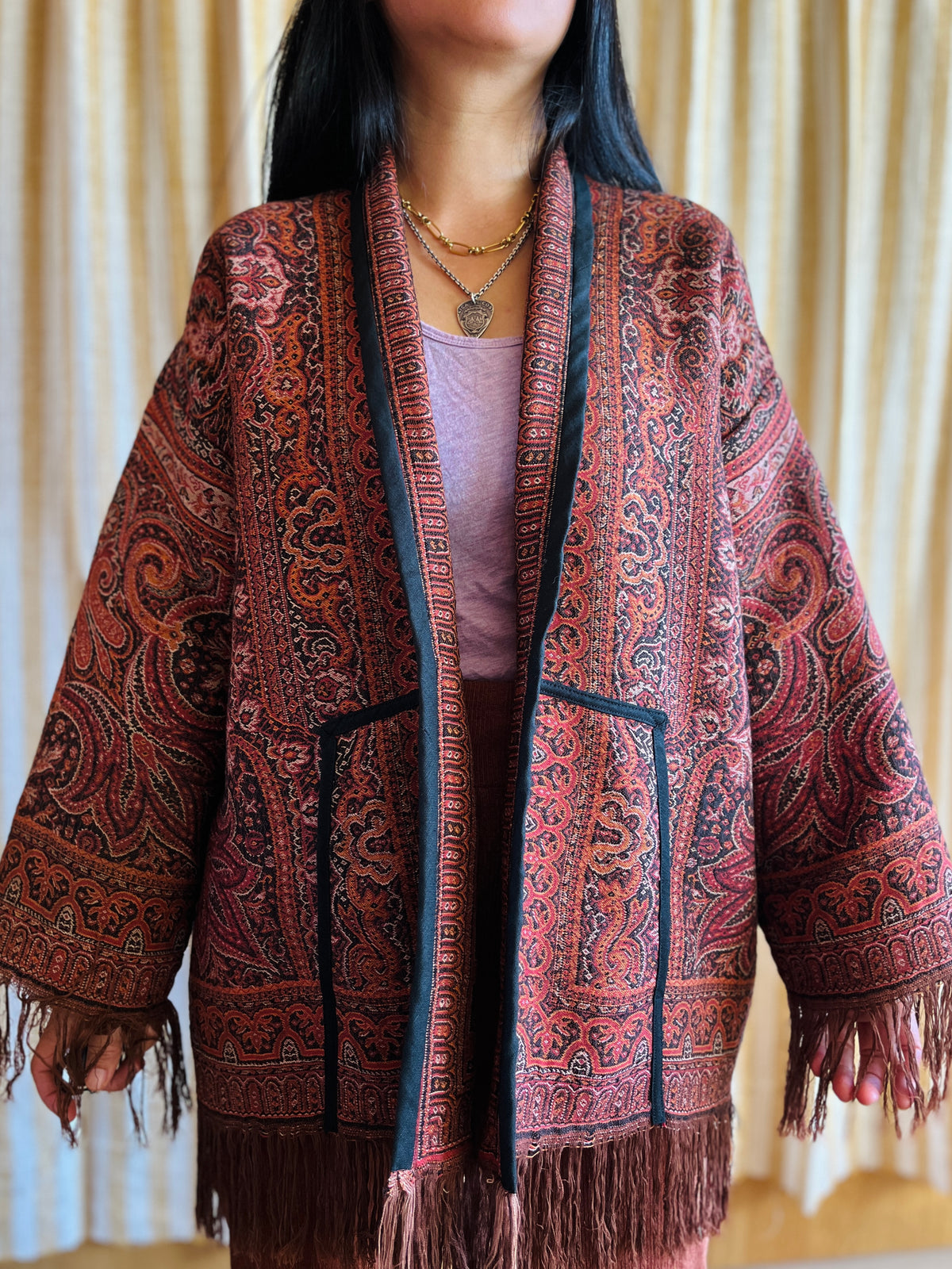 Antique Worteldoek Wool Kimono Jacket