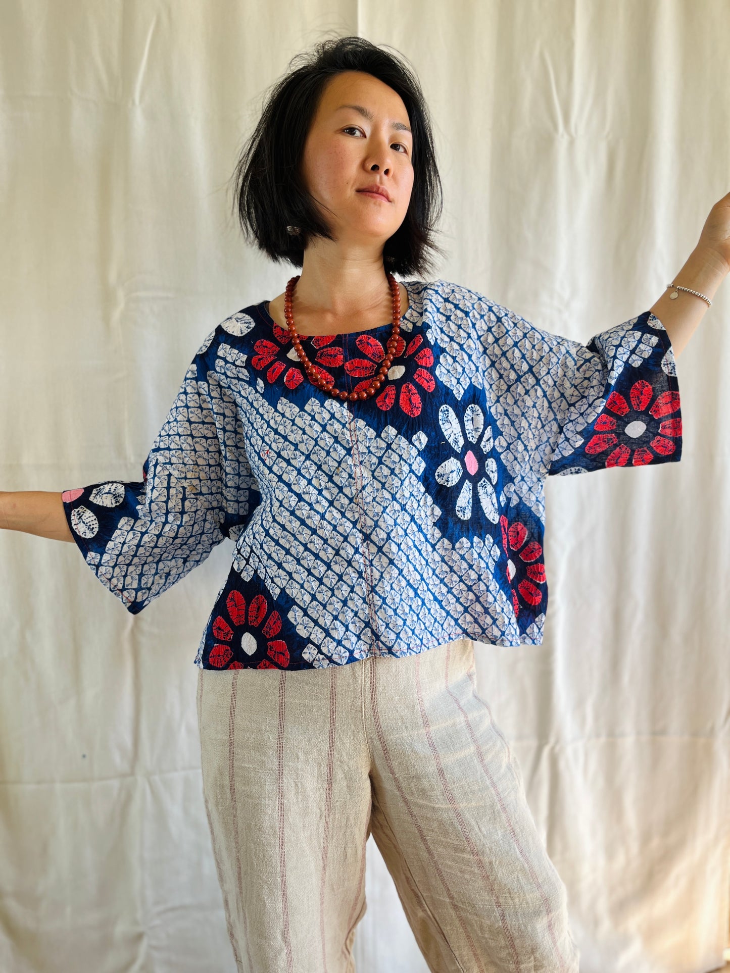 ✨ Ancient Japanese Shibori Tie dye boxy top