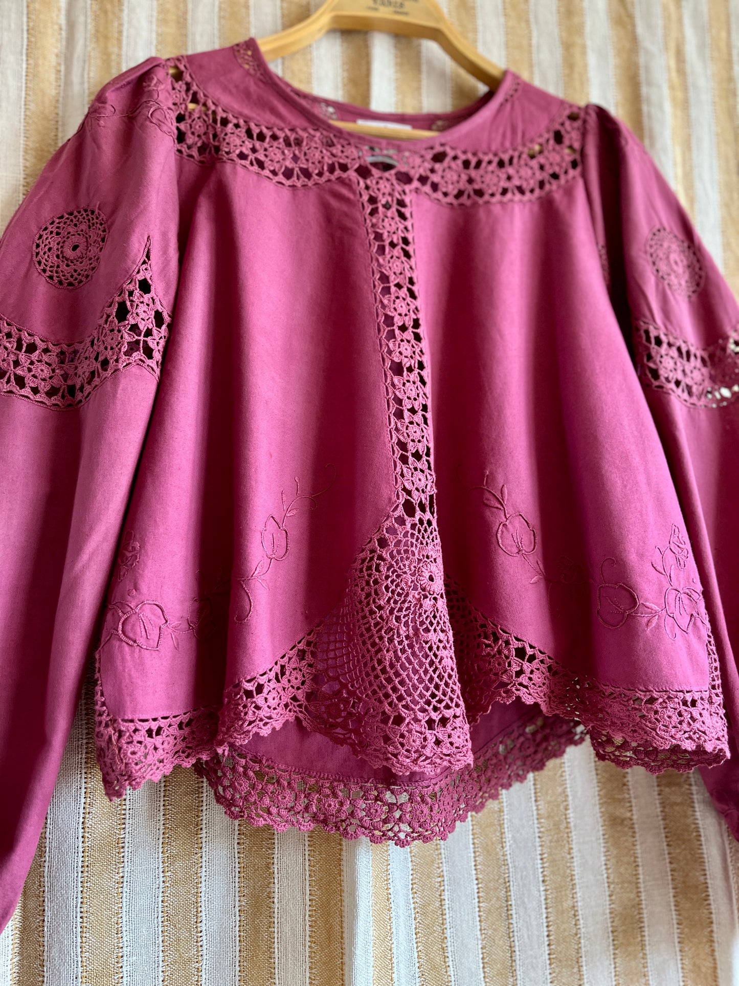 Passion Dyes - Circular crochet blouse in Red Wine