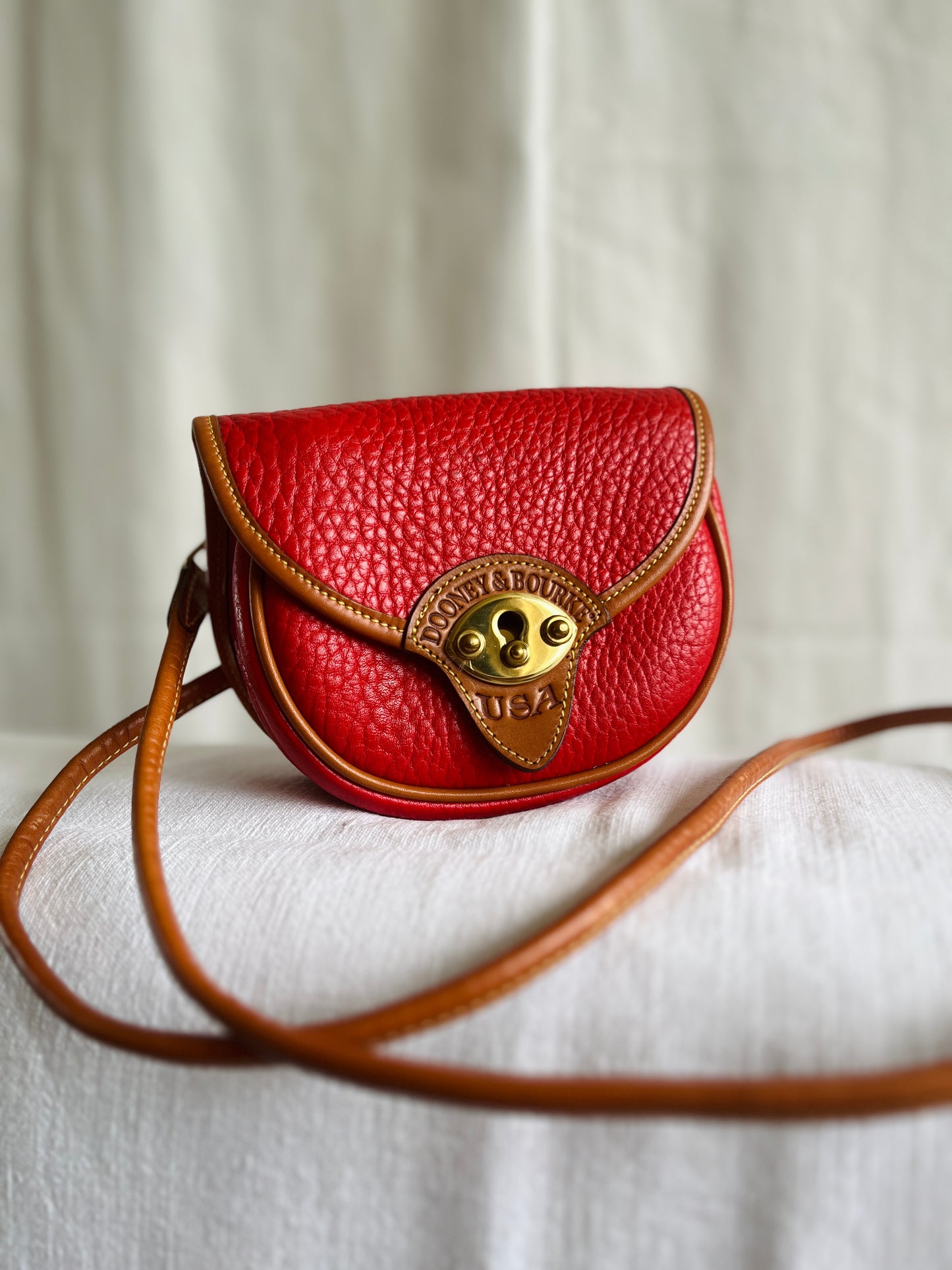 Super Rare RED/British Tan R74 Cavalry Belt Bag Mint