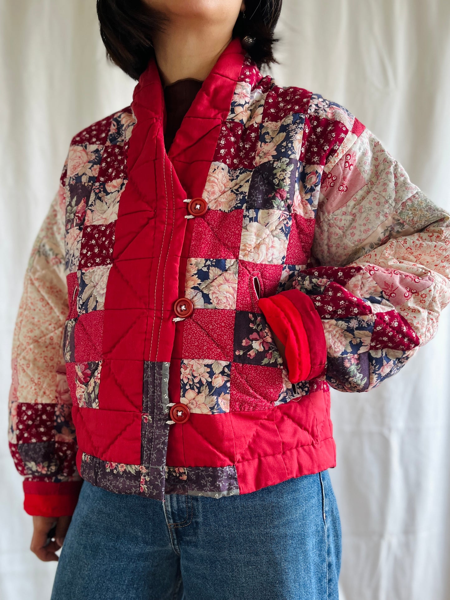 🏵️ Vintage Hand quilt Bomber Jacket