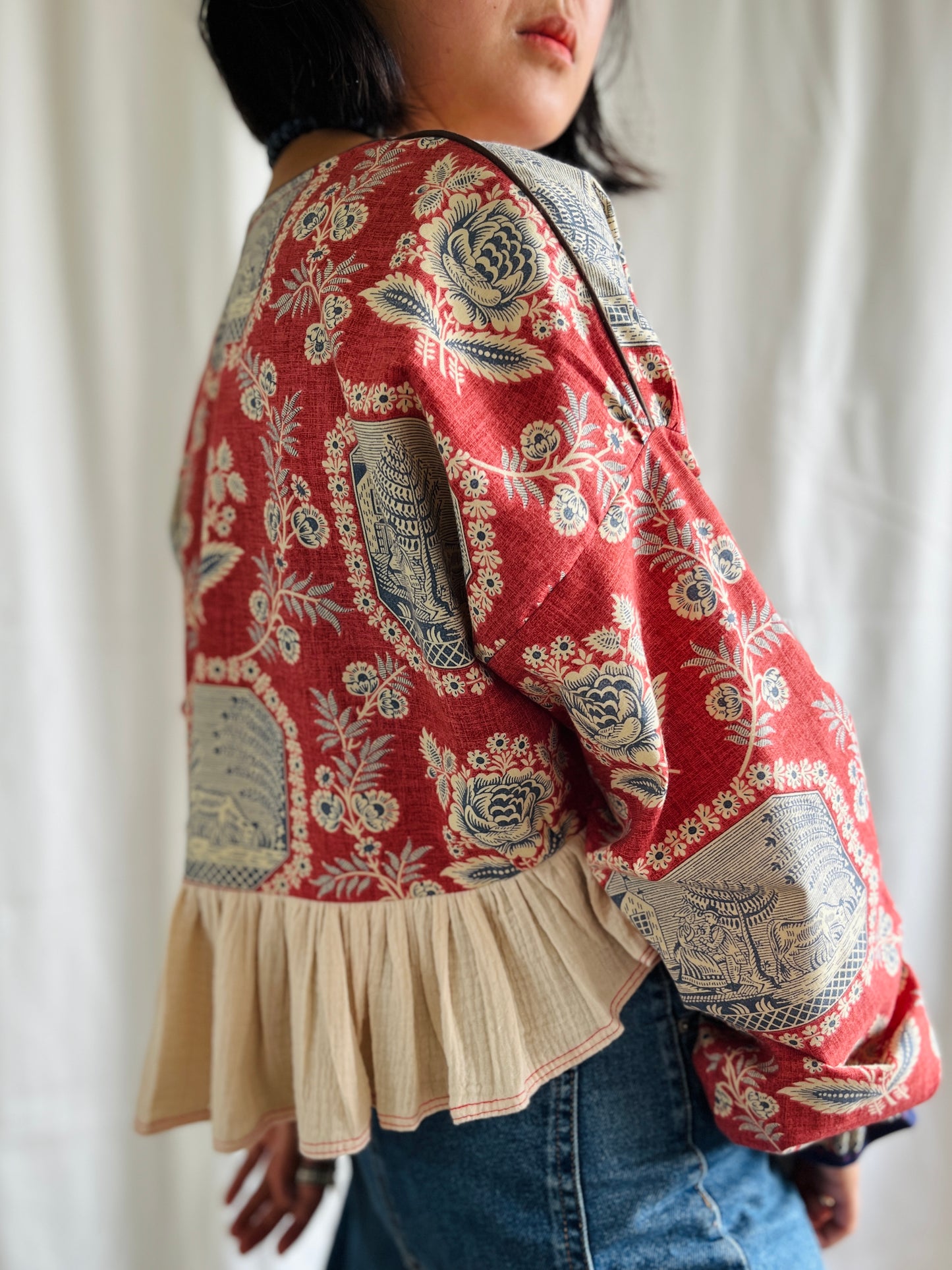 🏵️ Antique French Textile Dolly Top