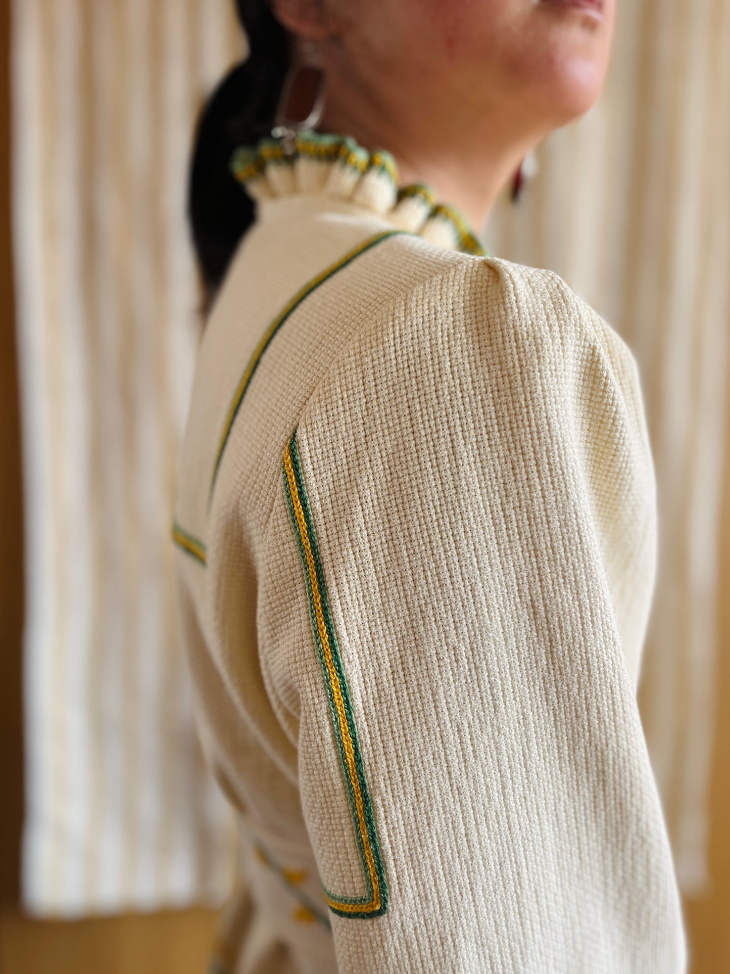 Waffle Cotton Spring Jacket with Matching Belt