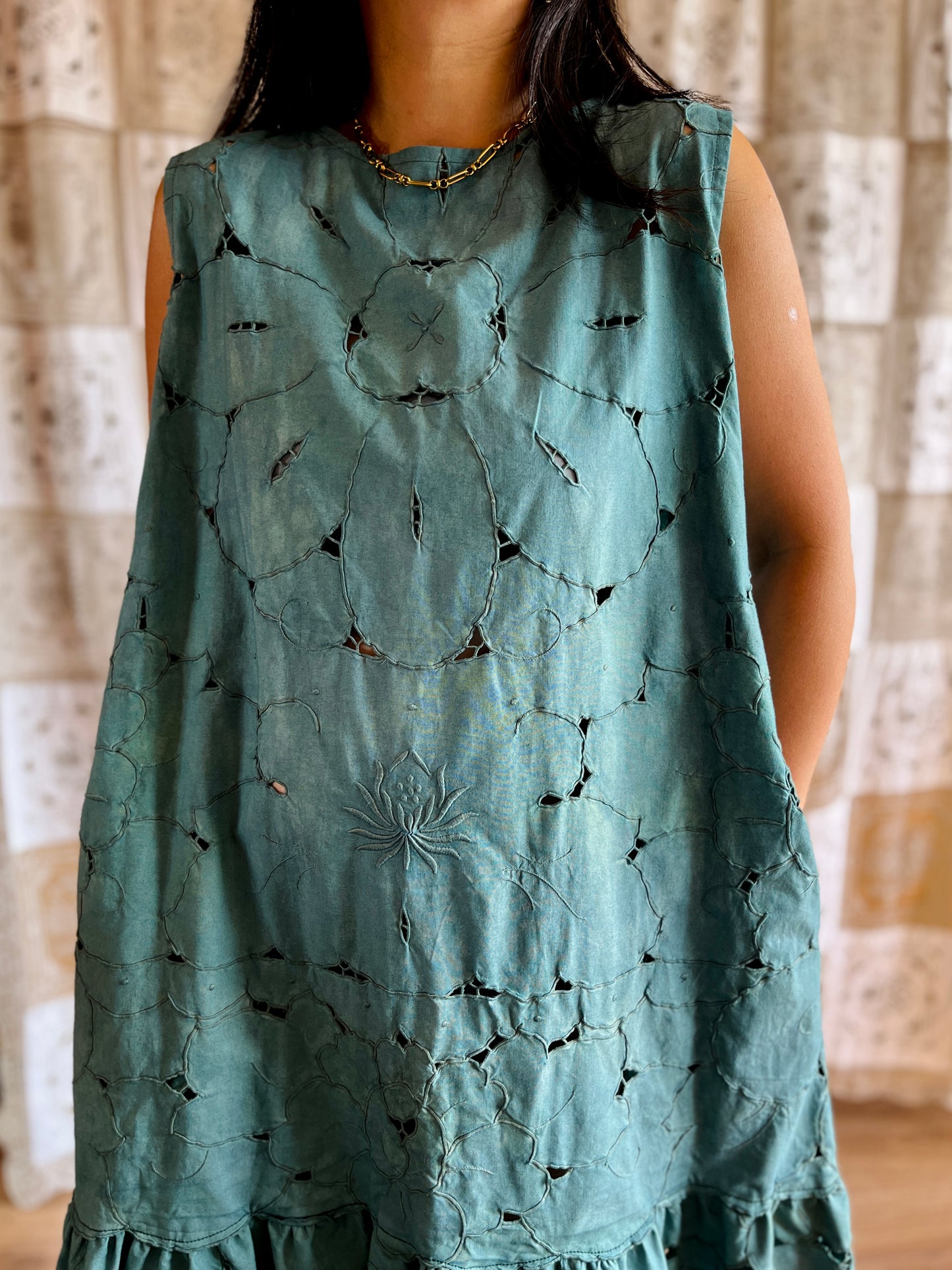 Cut work forest dress