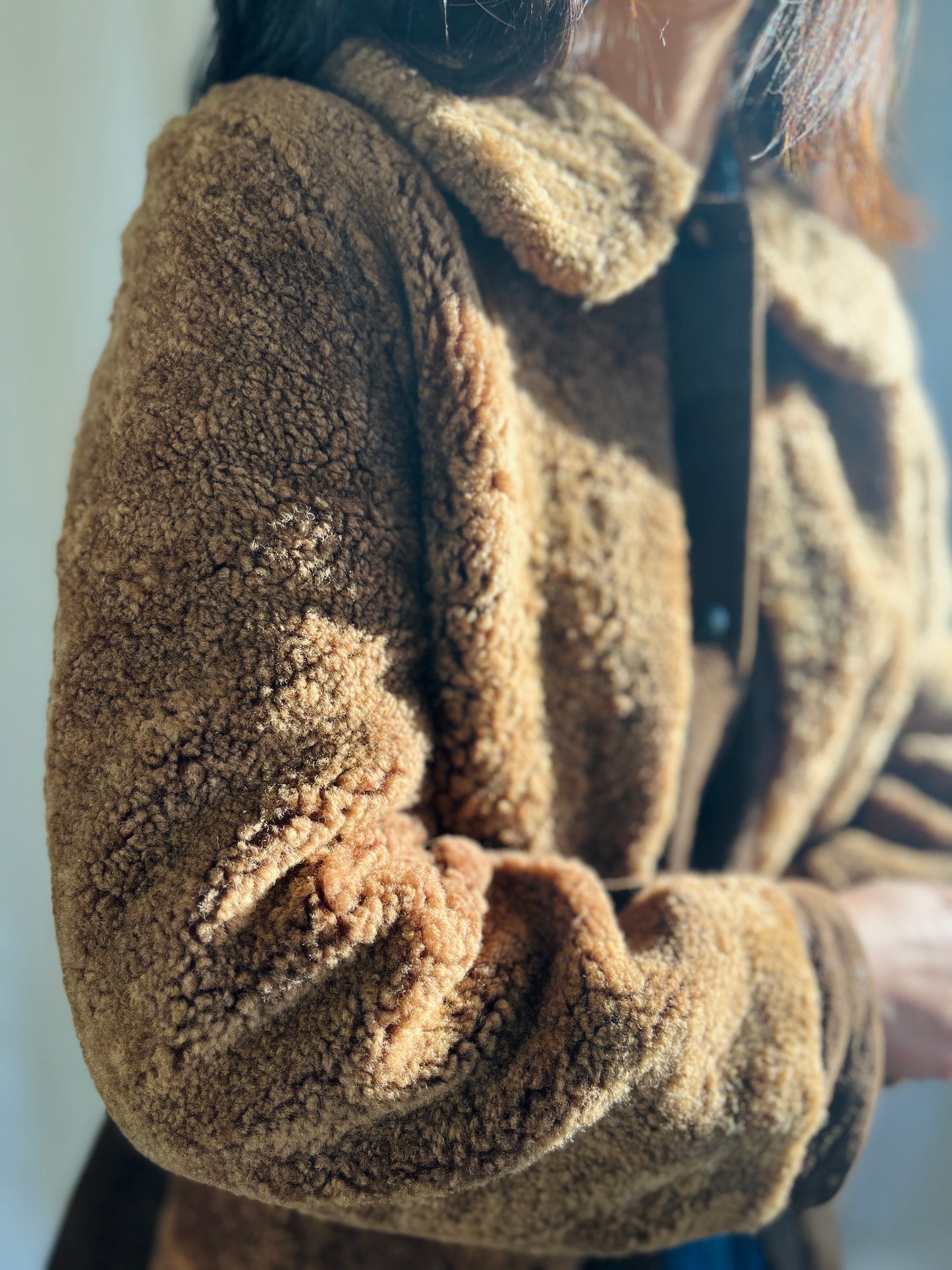 Stunning 70s Vintage Teddy Brown Shearling lambswool fur Coat