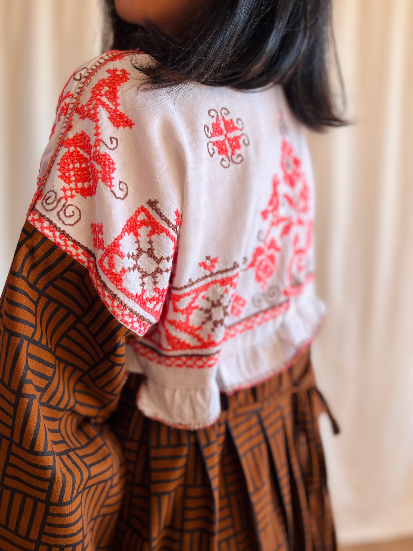 Birdies pleated long dress with ties