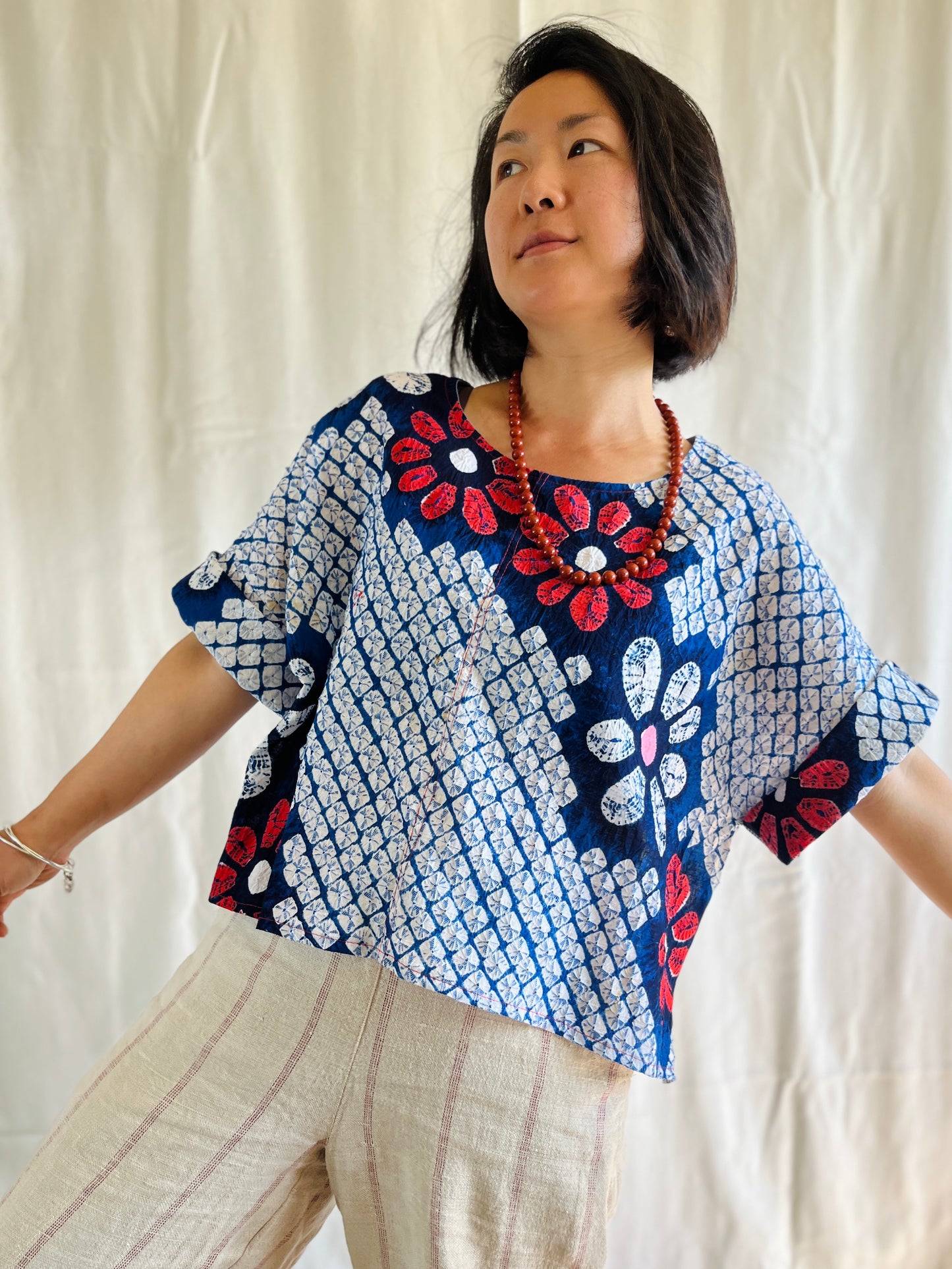 ✨ Ancient Japanese Shibori Tie dye boxy top