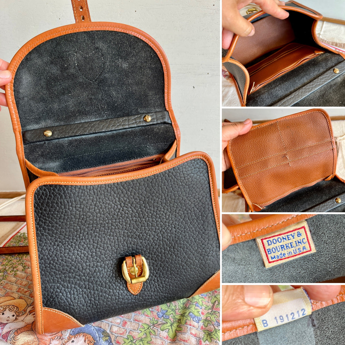 Vintage Dooney & Bourke R47 Carpet Bag Top Handle Satchel