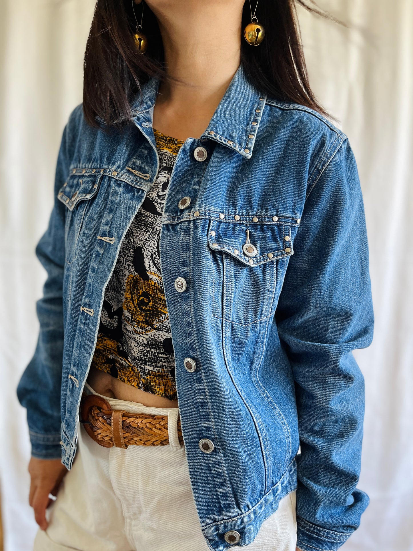 Vintage Arizona Studs 90s Cool kid Denim Jacket Vintage Teen Italian Street Style