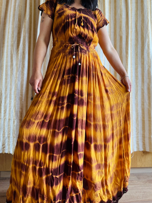 Vintage 1970s handmade Tie-dye Muslim Dress