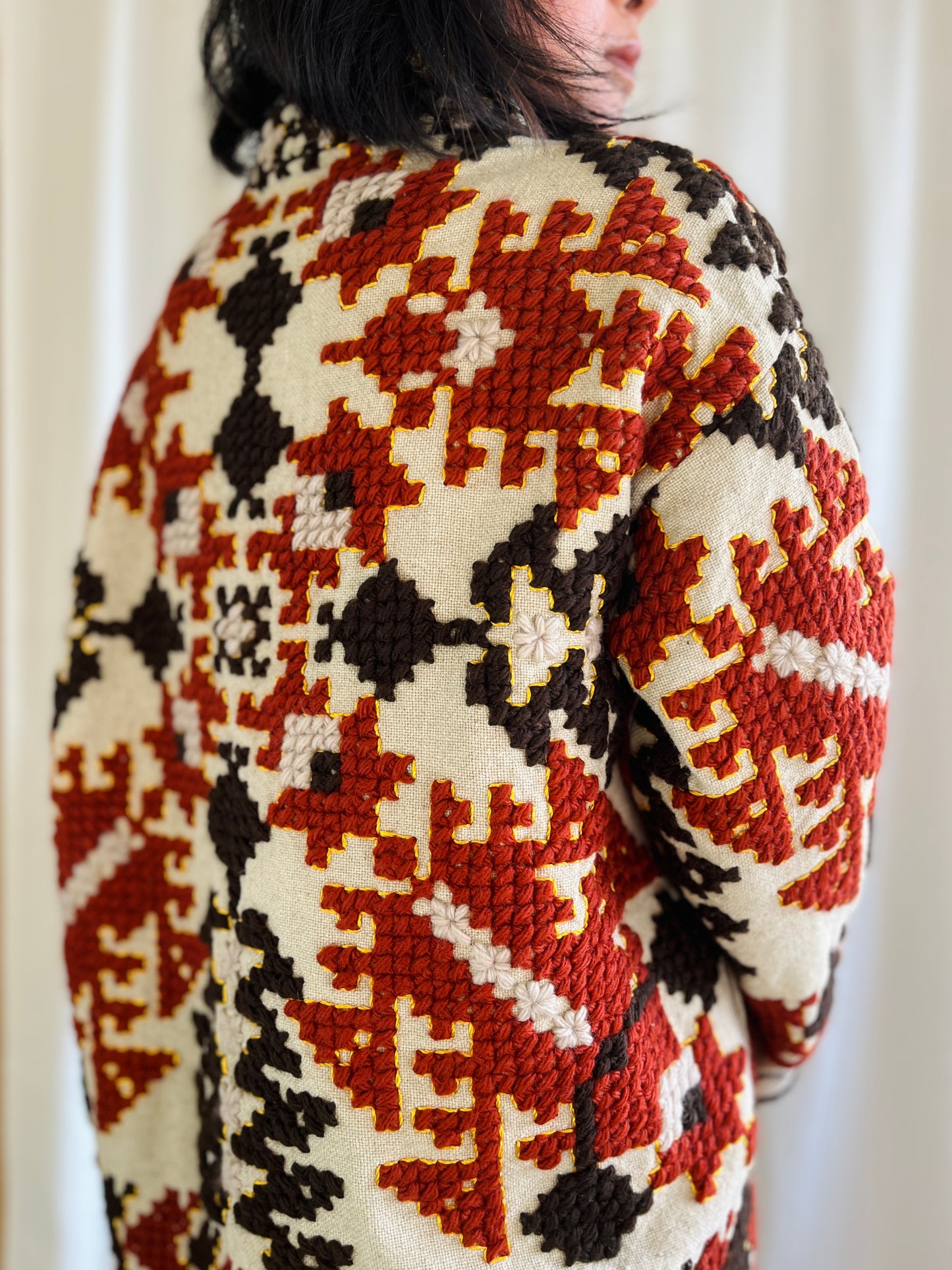 🎴 The witch coat I - Wool and Heavy linen embroidery Kimono