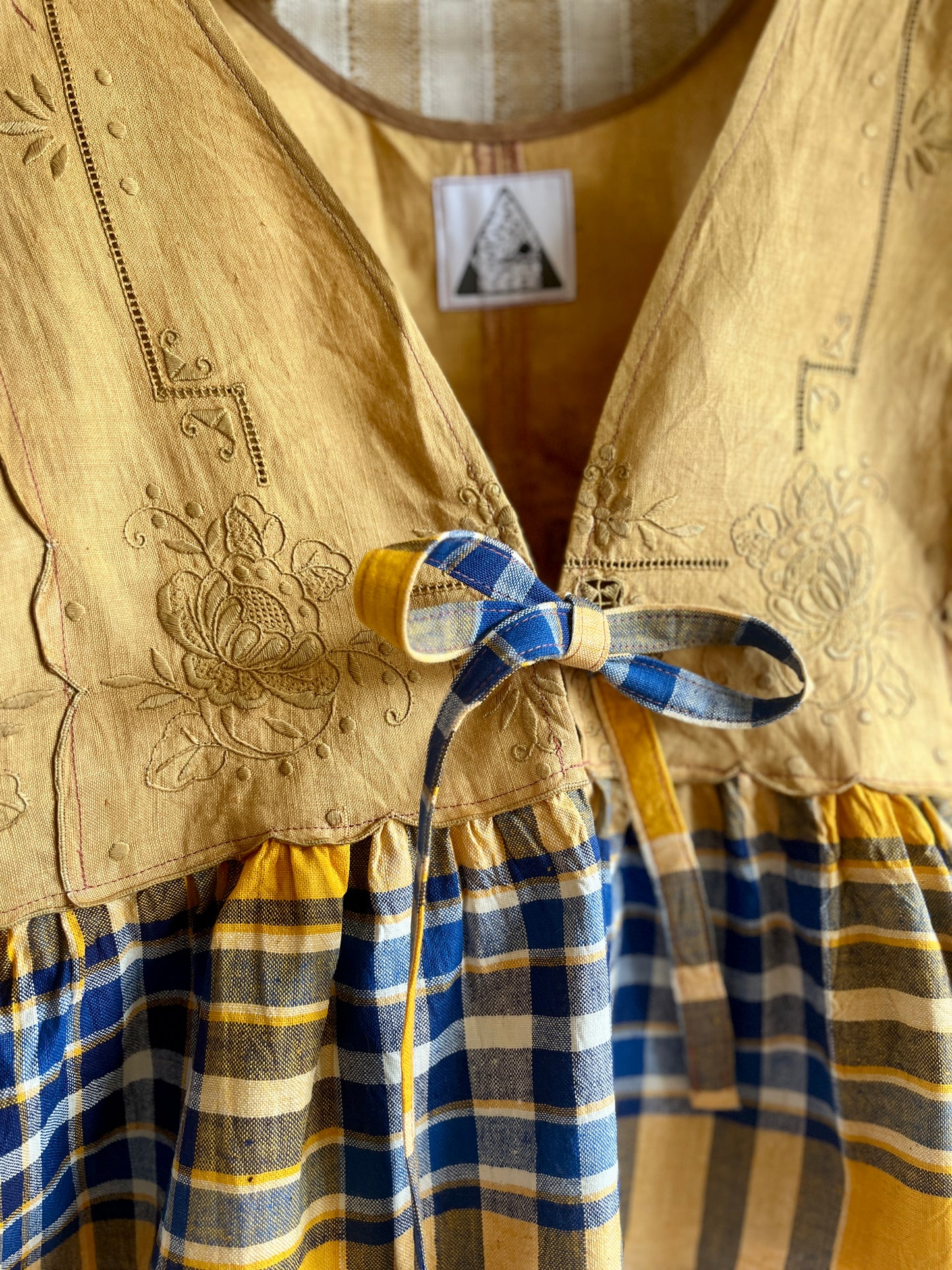 Passion Dyes - Gold gingham double ruffled Dolly