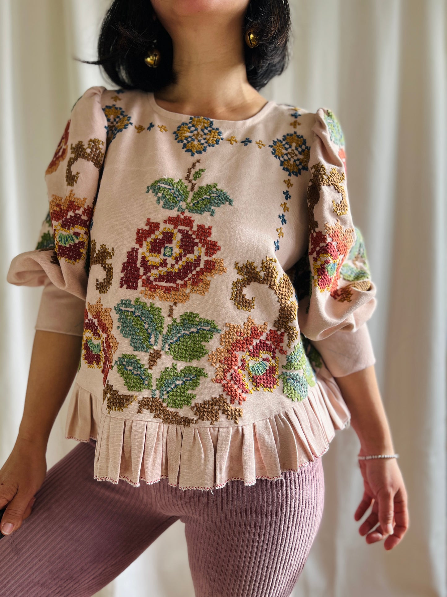 🎴 Astonishing Embroidered Roses Dolly Blouse