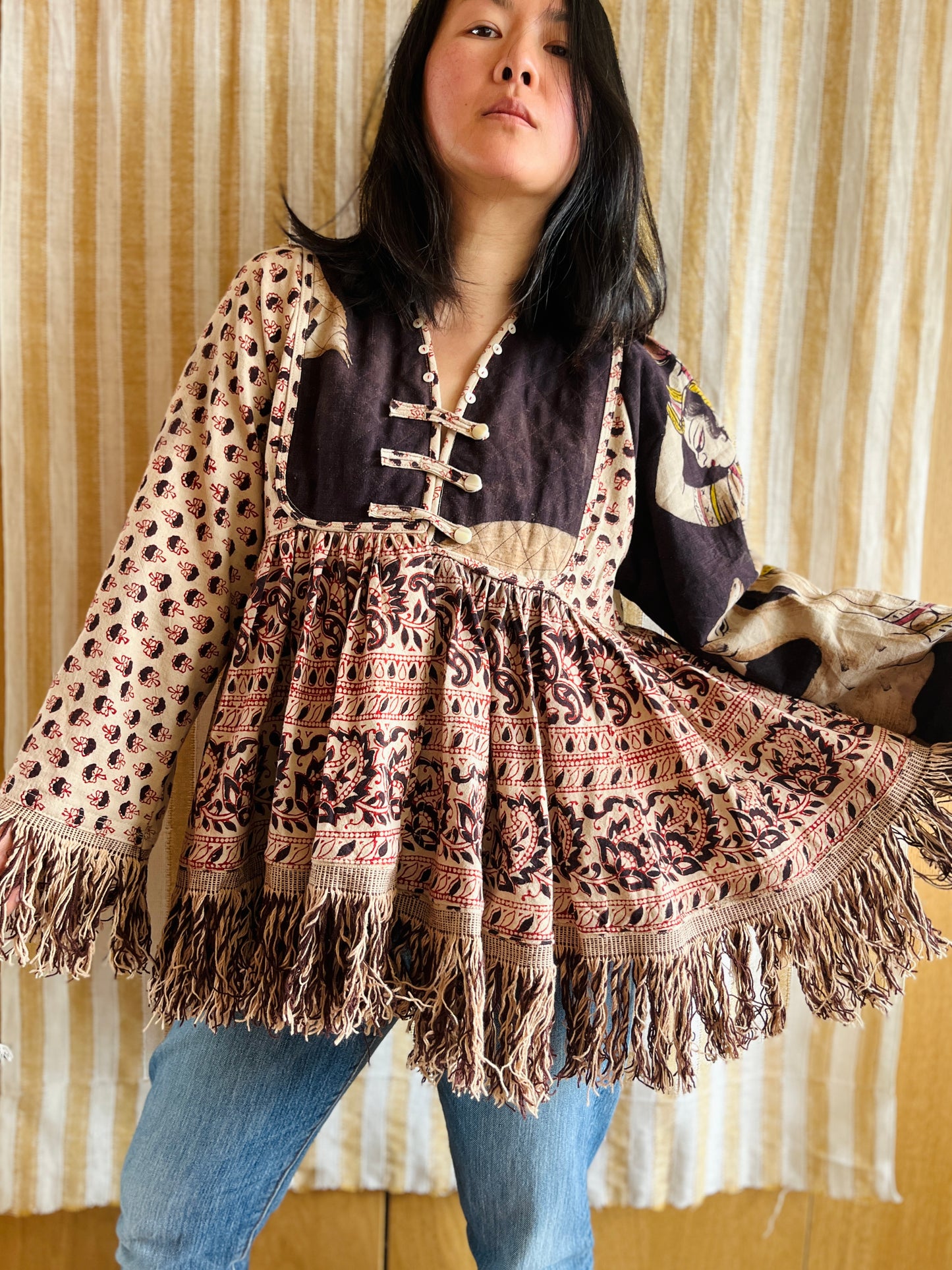 Goddess Jacket / Blouse made from vintage Indian Print