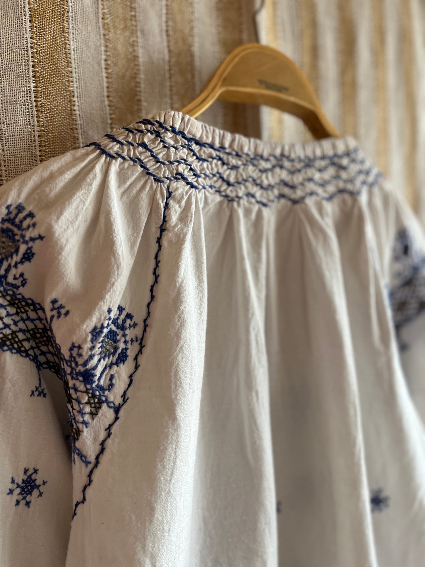 70s Vintage Romanian Folk Hand embroidered Blouse