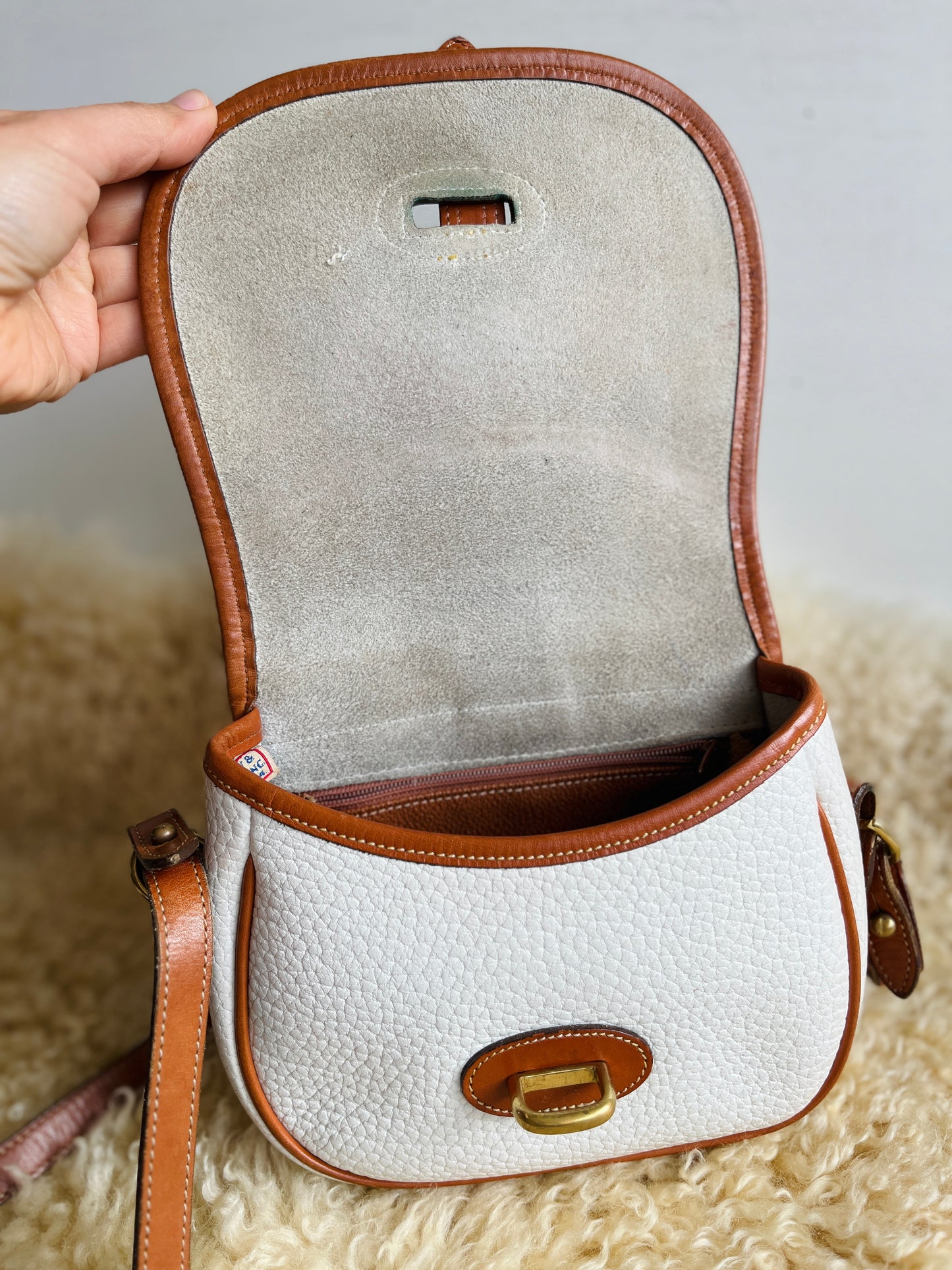 Cream / British Tan R51 Marble Crossbody Bag