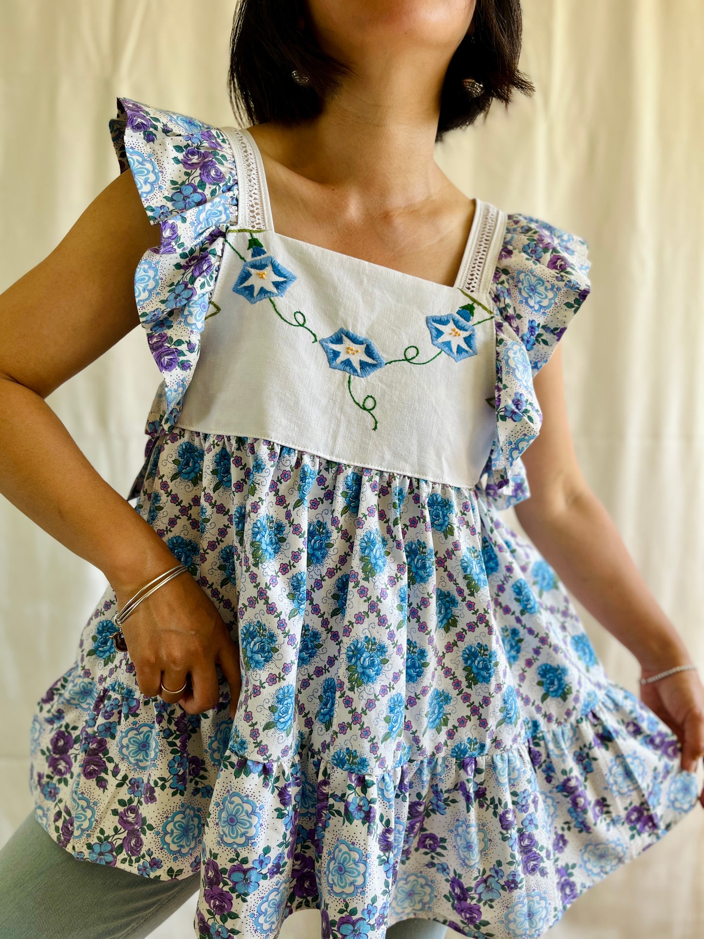 ✨ Morning Glory Embroidery Cottage Dress