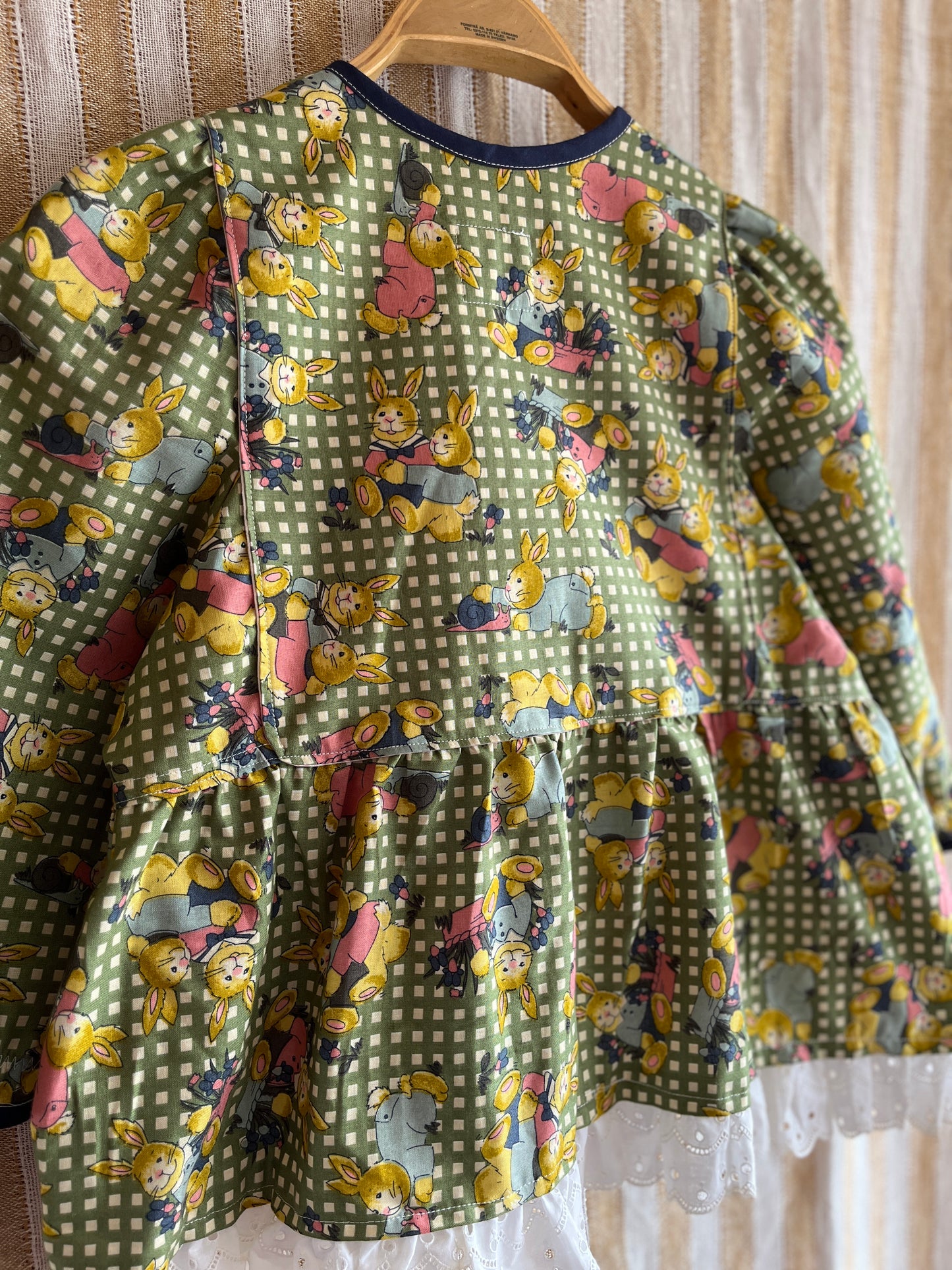 Rabbit and Snail vintage textile Goddess Blouse