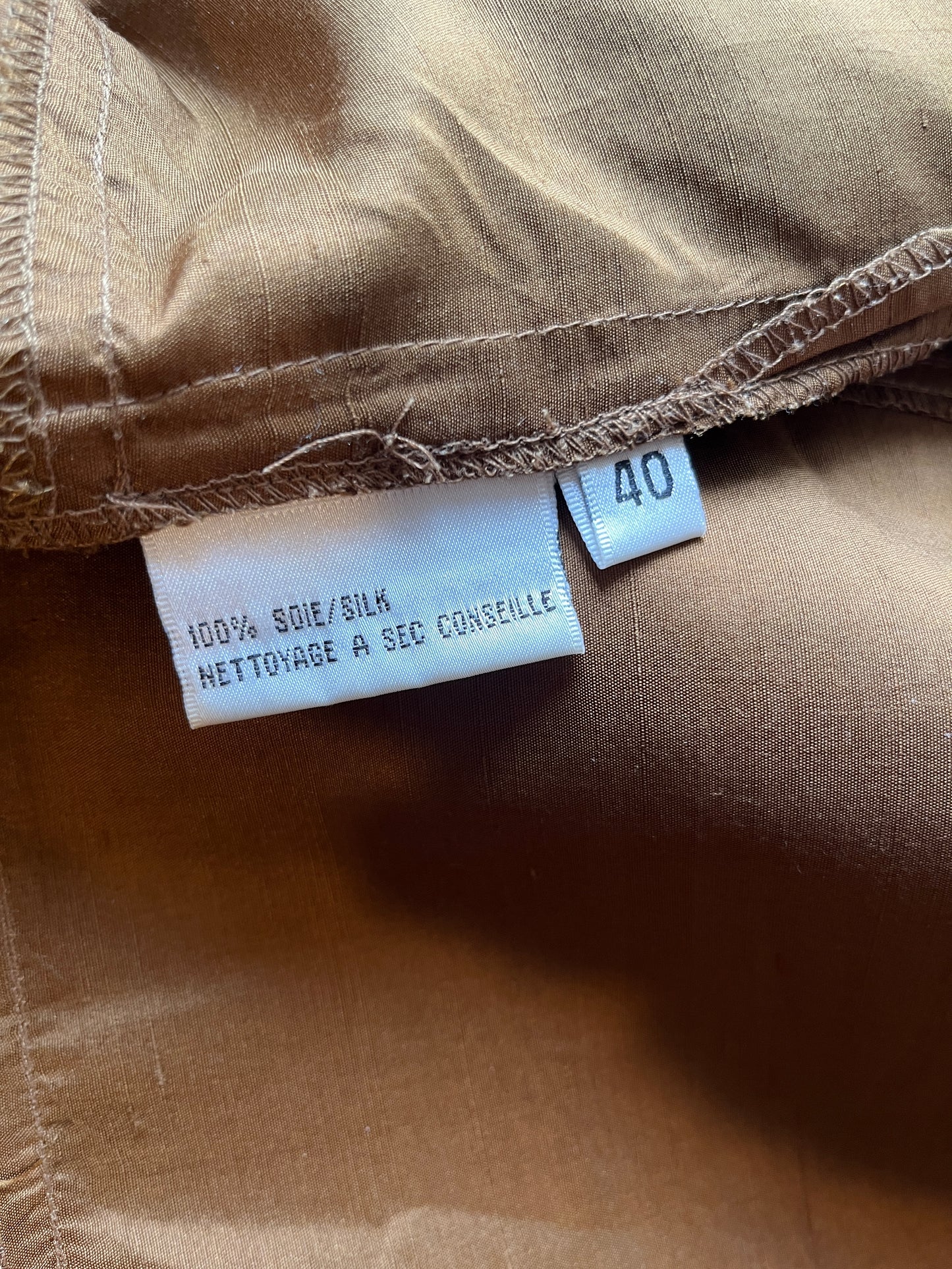 Luxury Vintage Air Thin Silk Designer Blazer In Copper Gold