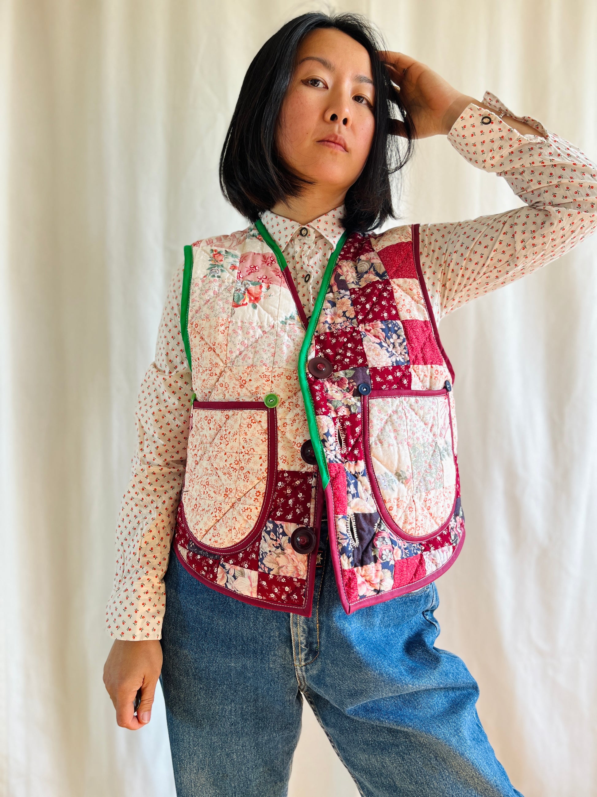 👒 Vintage Hand quilt vest