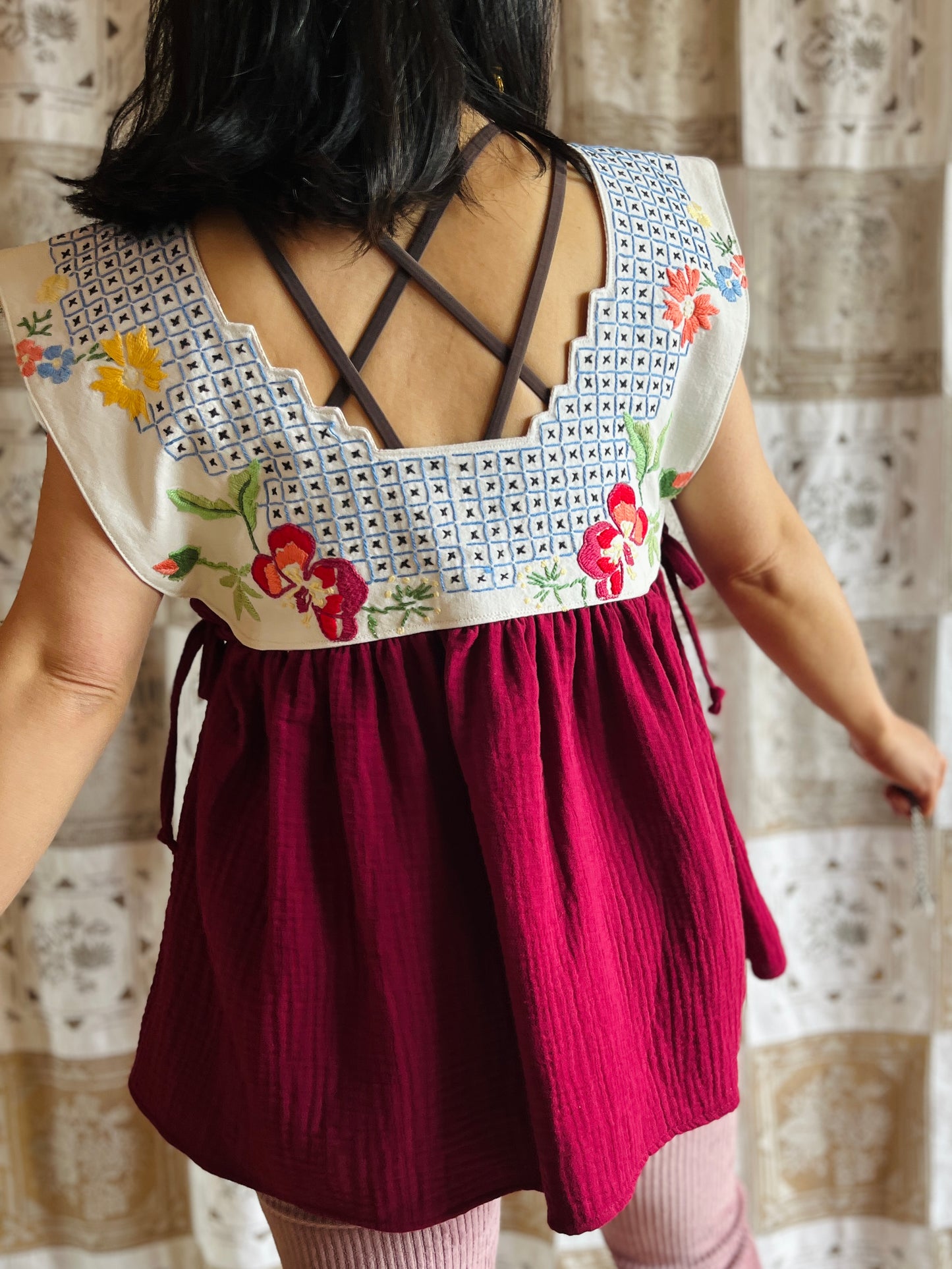 Baby doll tunic with side ties