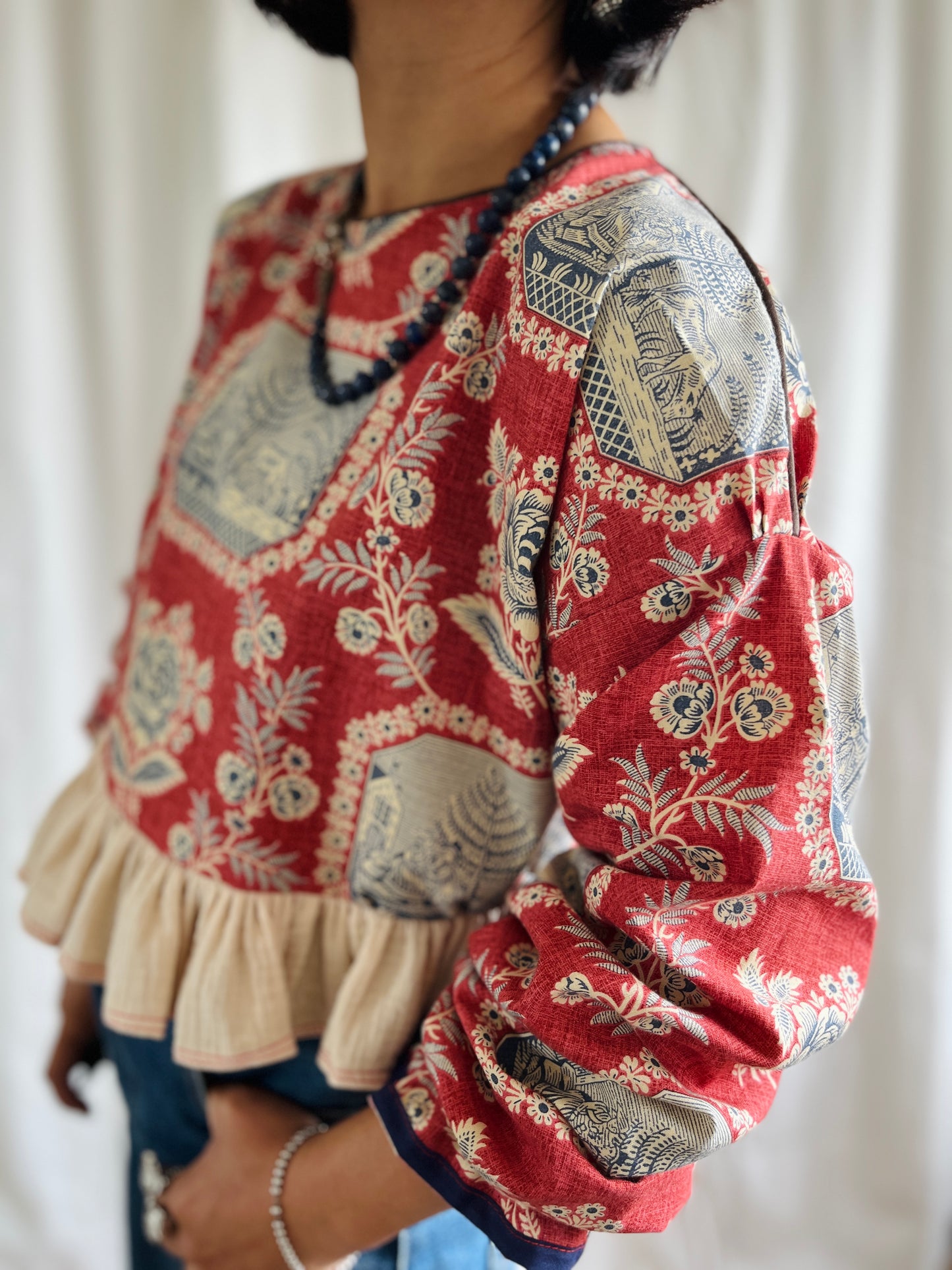 🏵️ Antique French Textile Dolly Top