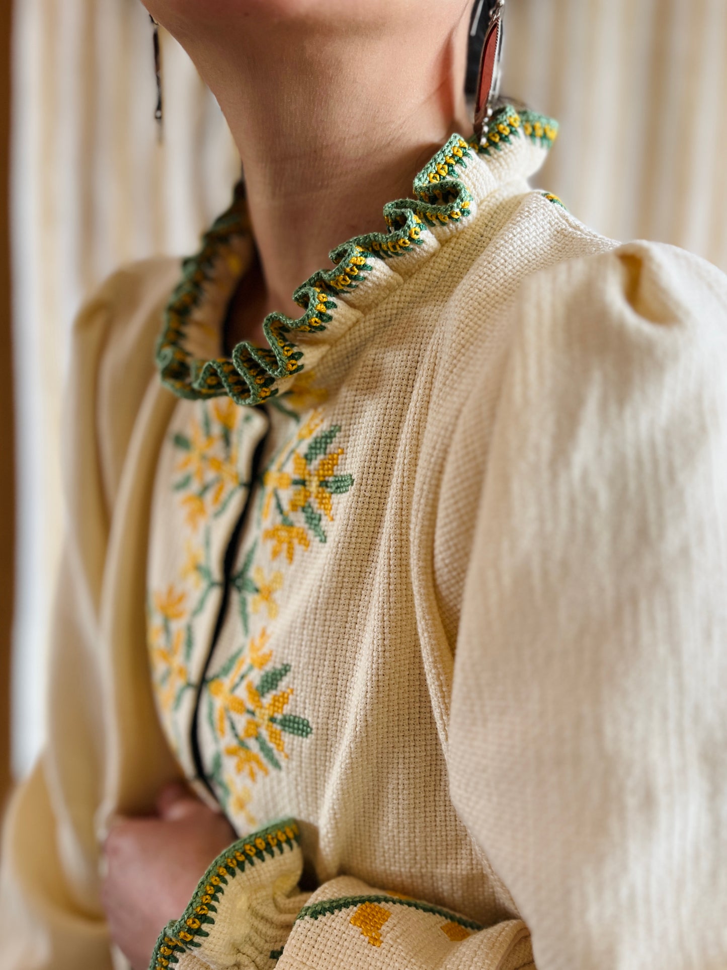 Waffle Cotton Spring Jacket with Matching Belt