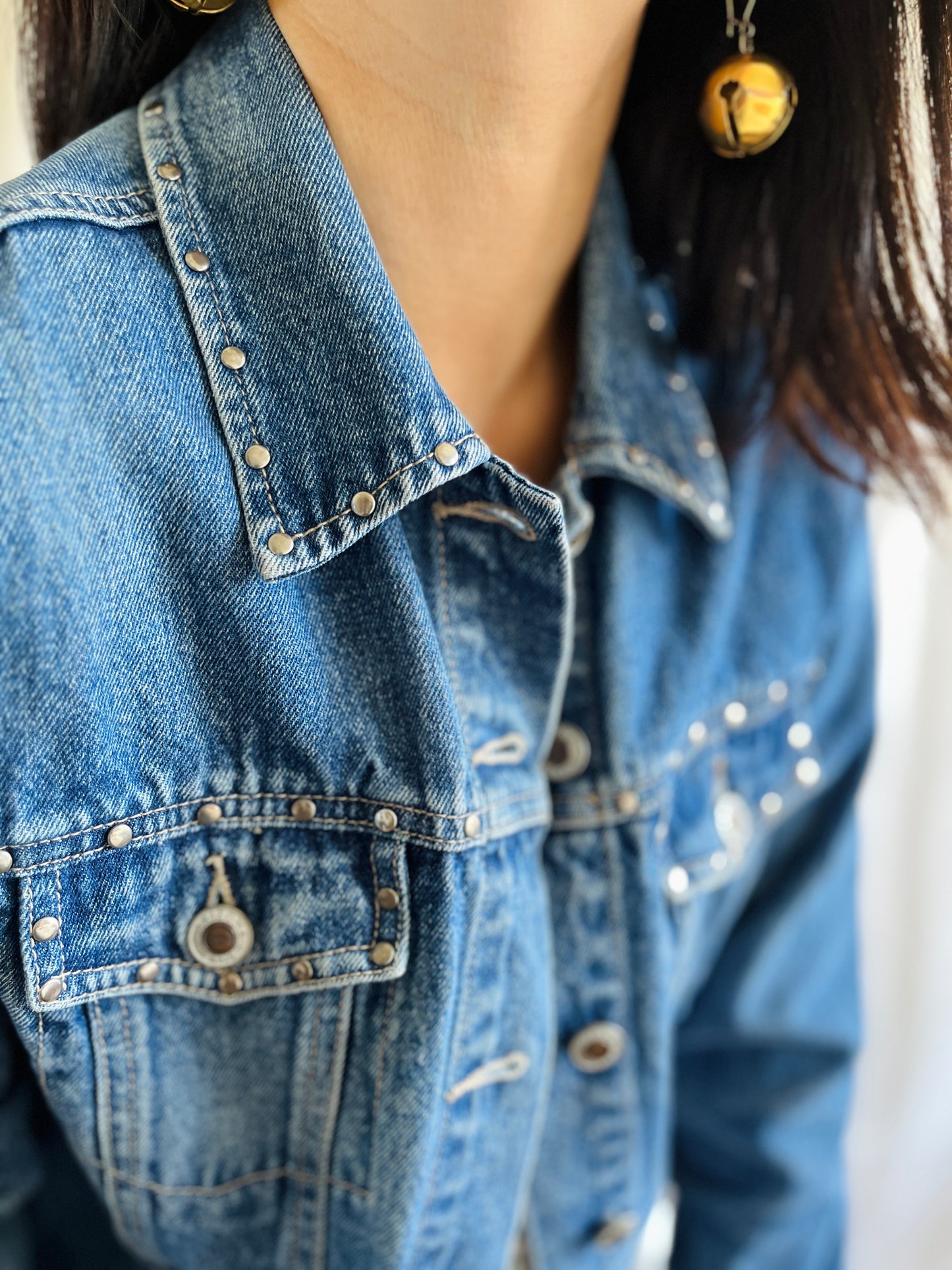 Vintage Arizona Studs 90s Cool kid Denim Jacket Vintage Teen Italian Street Style