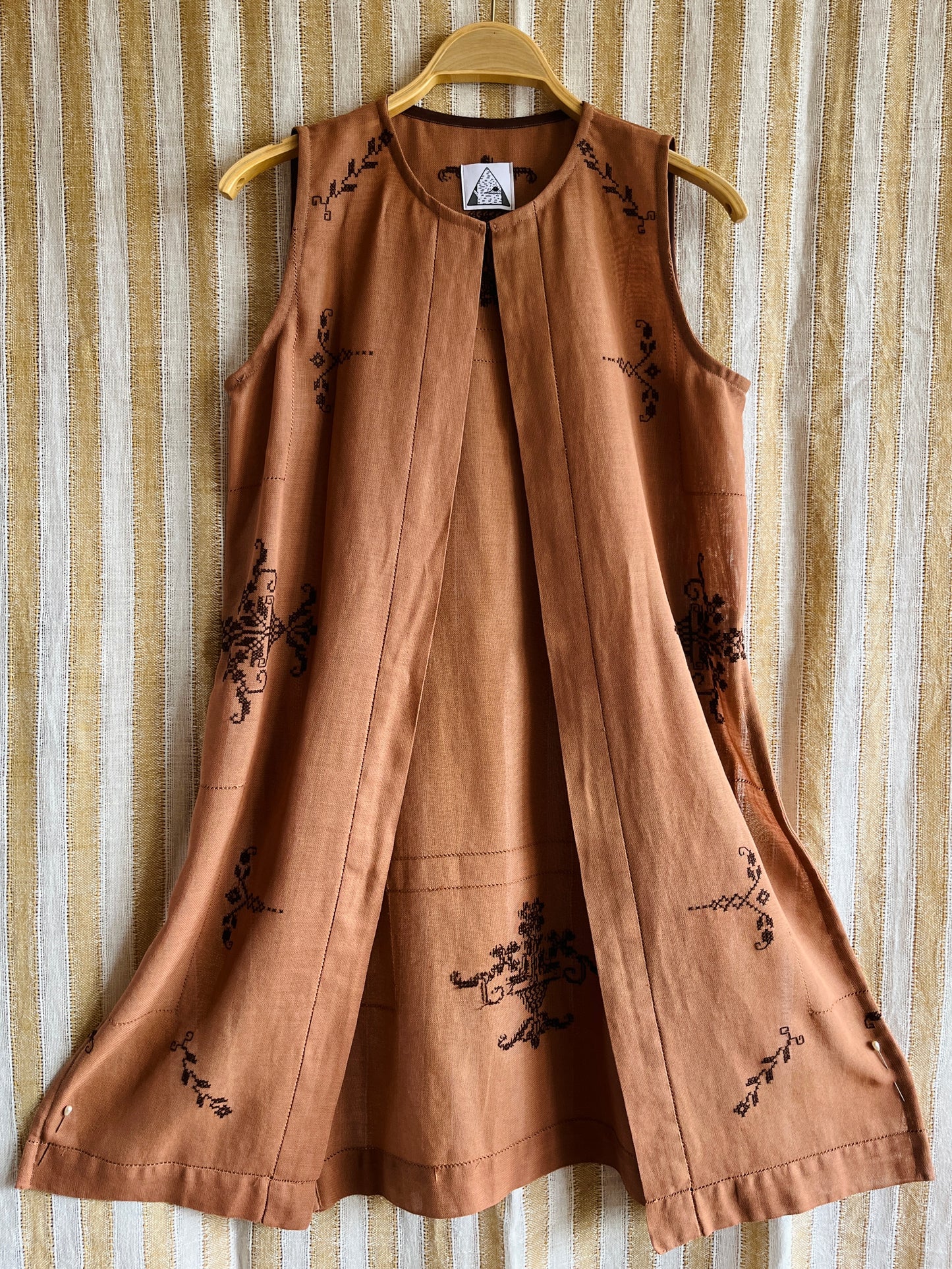 Sheer cotton long vest