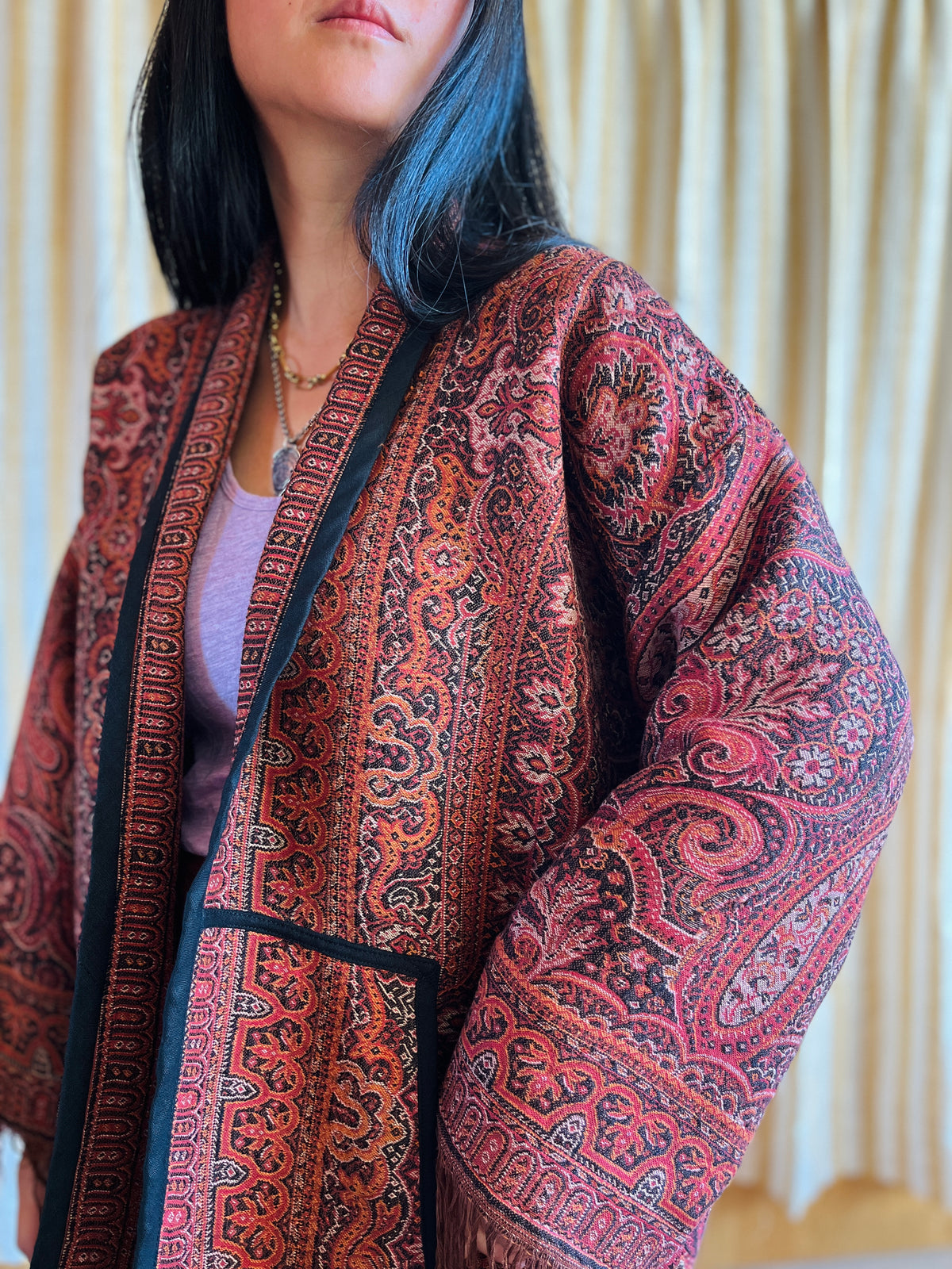 Antique Worteldoek Wool Kimono Jacket