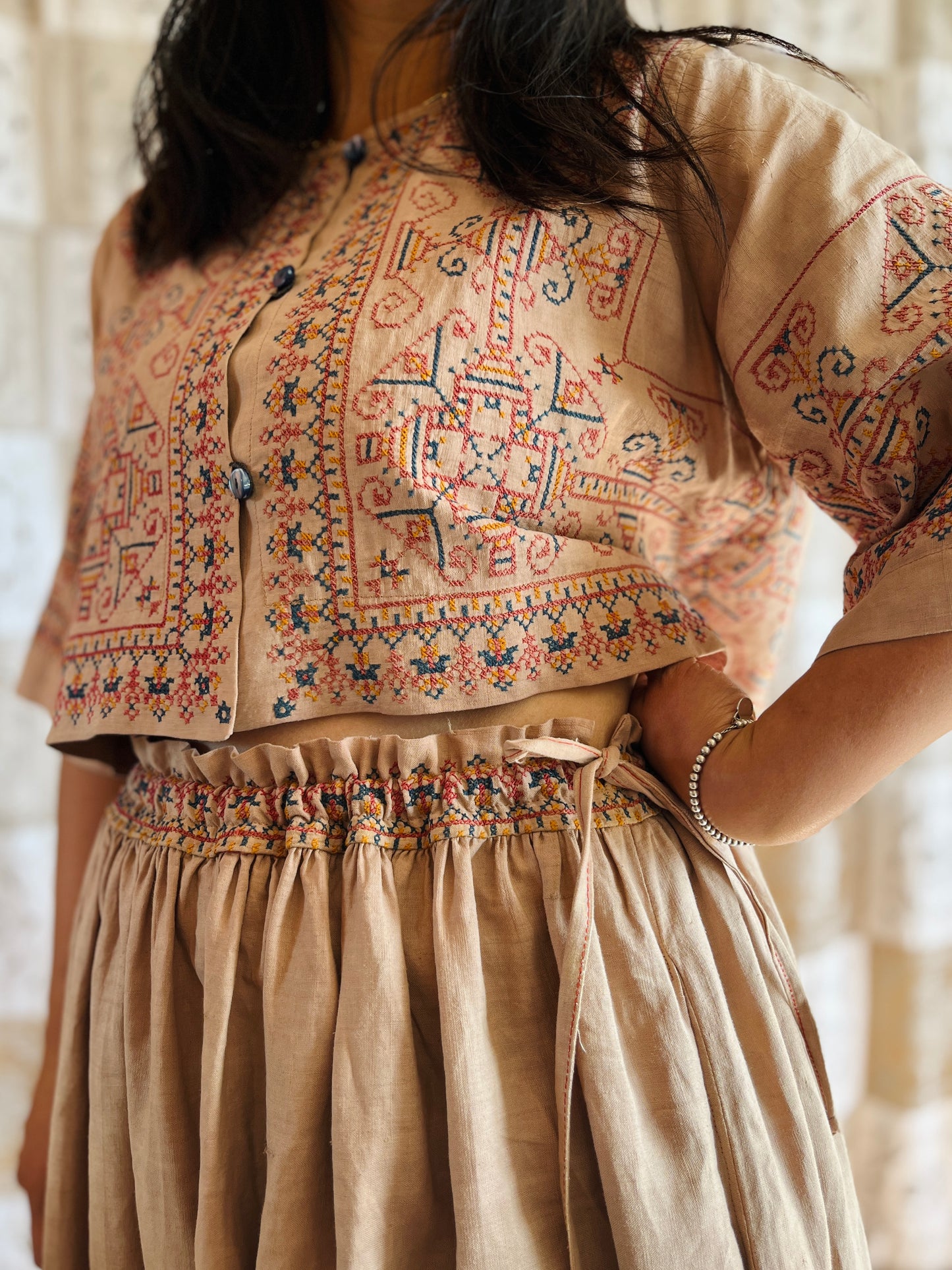 Full embroidery skirt set