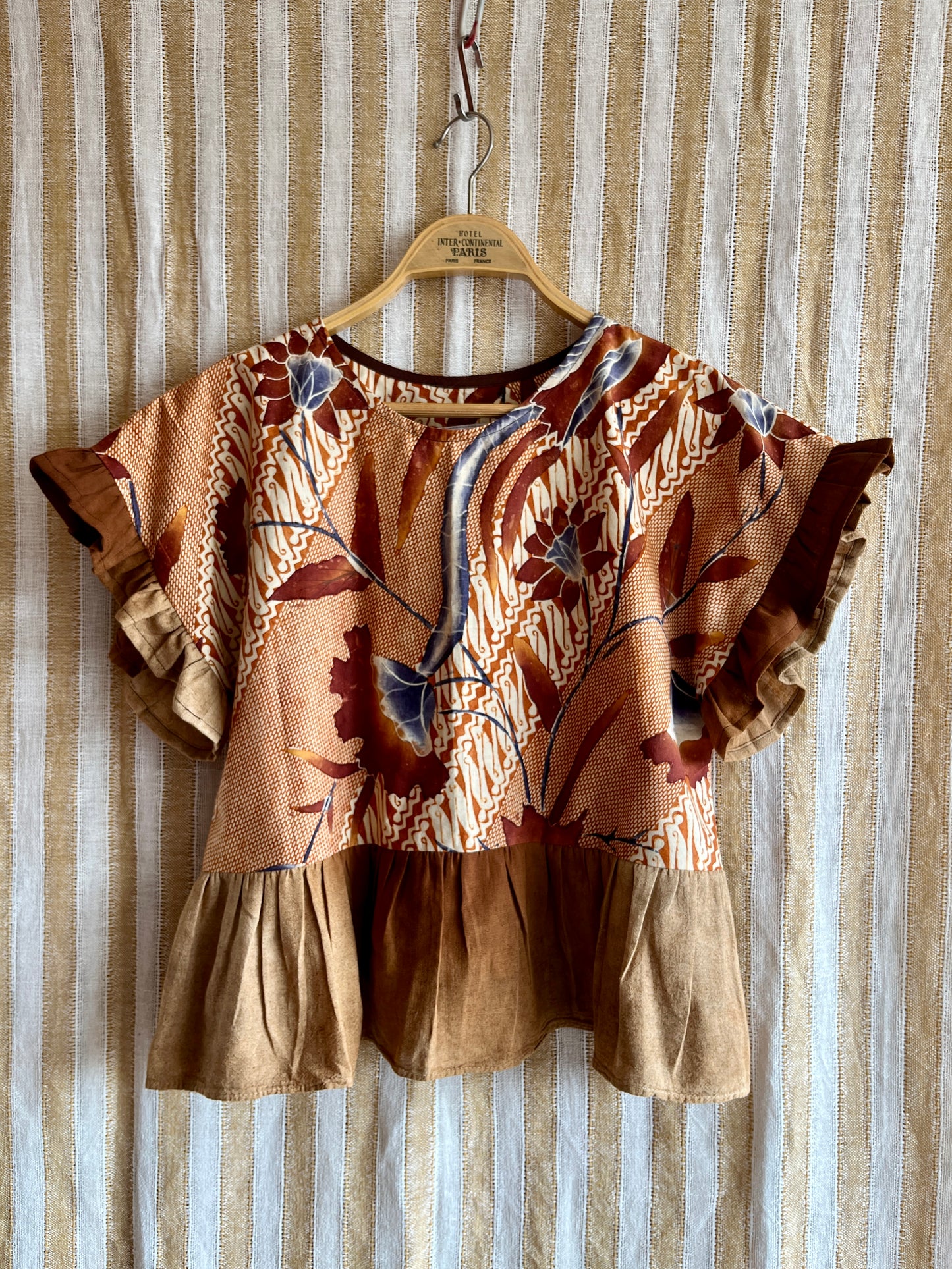 Vintage Batik and berry farmer cheesecloth dolly top